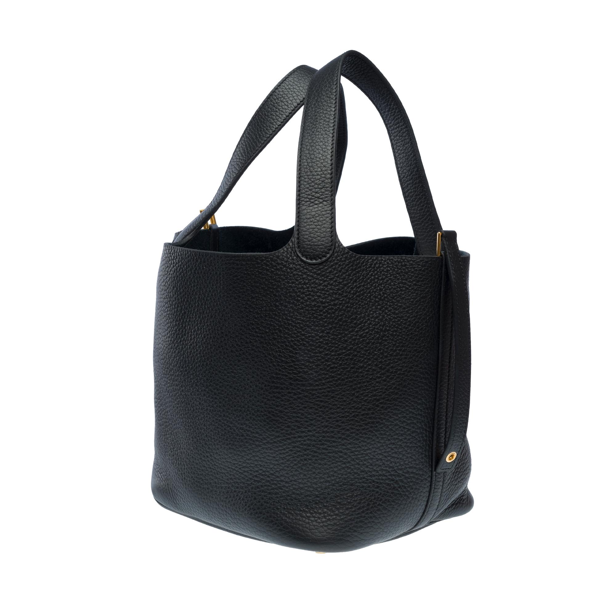 Superbe nouveau Hermès Picotin 22 en cuir Taurillon Clemence noir , GHW Neuf à Paris, IDF