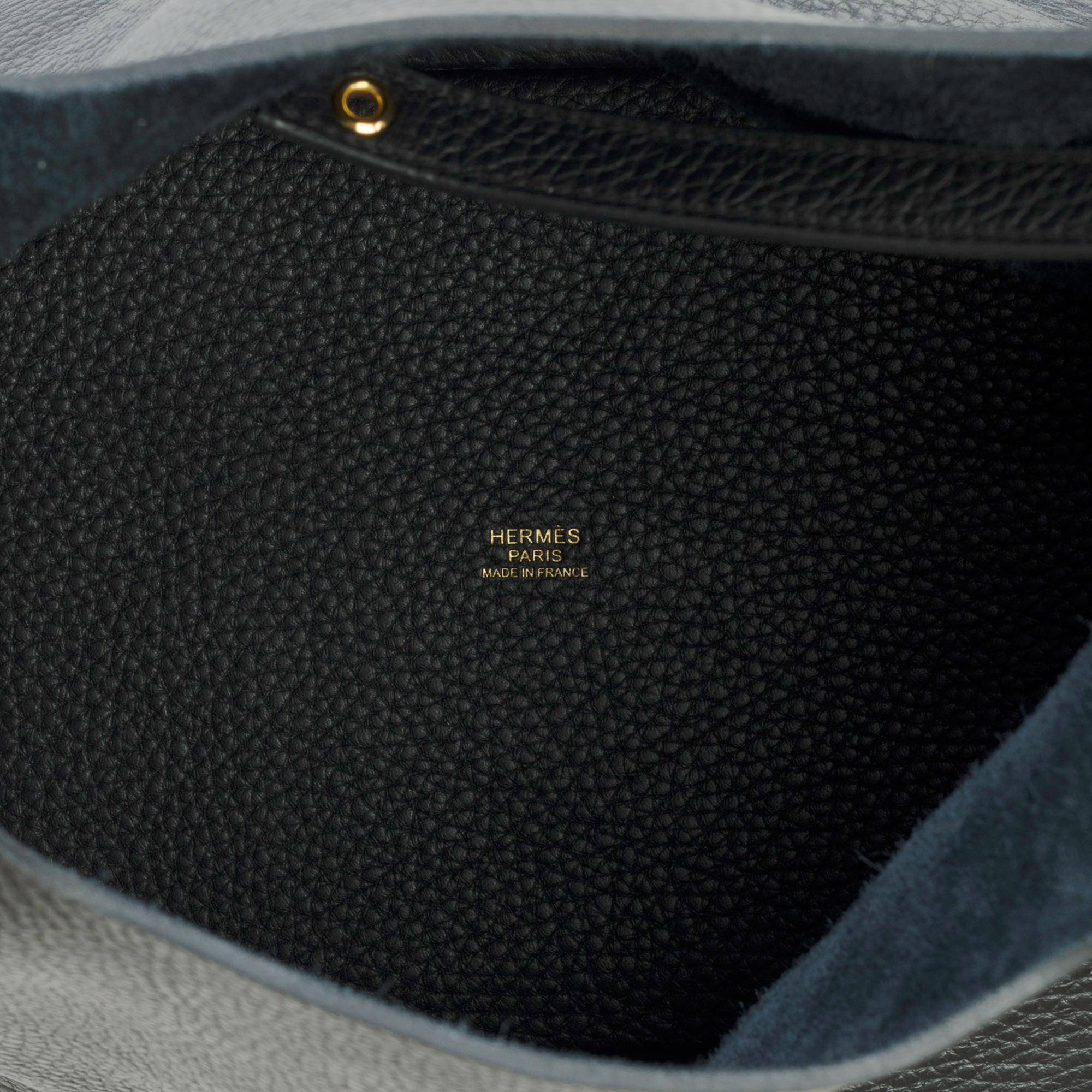 Superbe nouveau Hermès Picotin 22 en cuir Taurillon Clemence noir , GHW 2