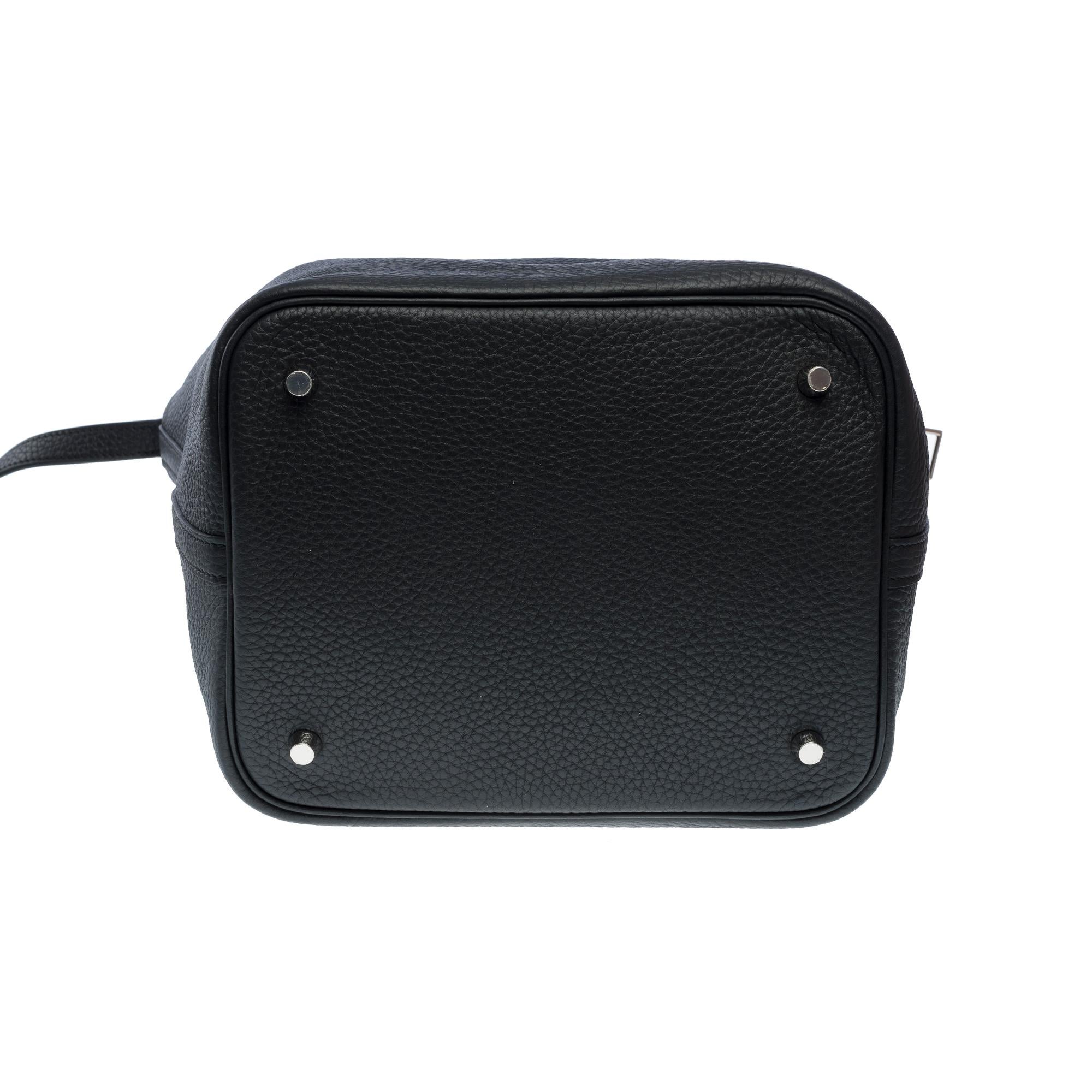 Stunning New Hermès Picotin 22 in Black Taurillon Clemence leather , PHW For Sale 6