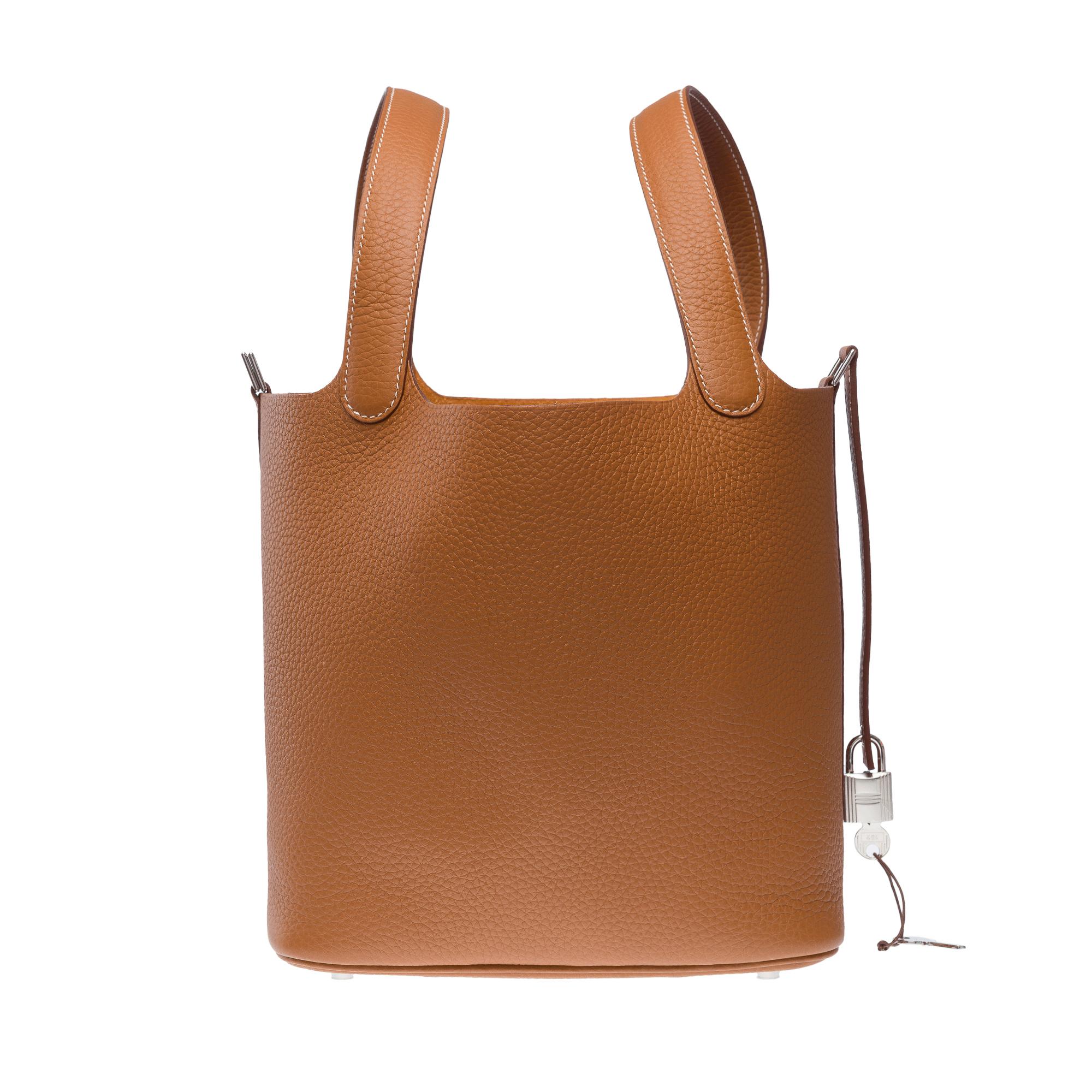 Brown Stunning New Hermès Picotin 22 Lock in Gold Taurillon Clemence leather , PHW