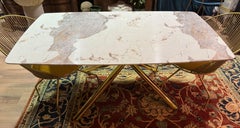 Stunning NEW Italian Table Glass Top and Metal Base