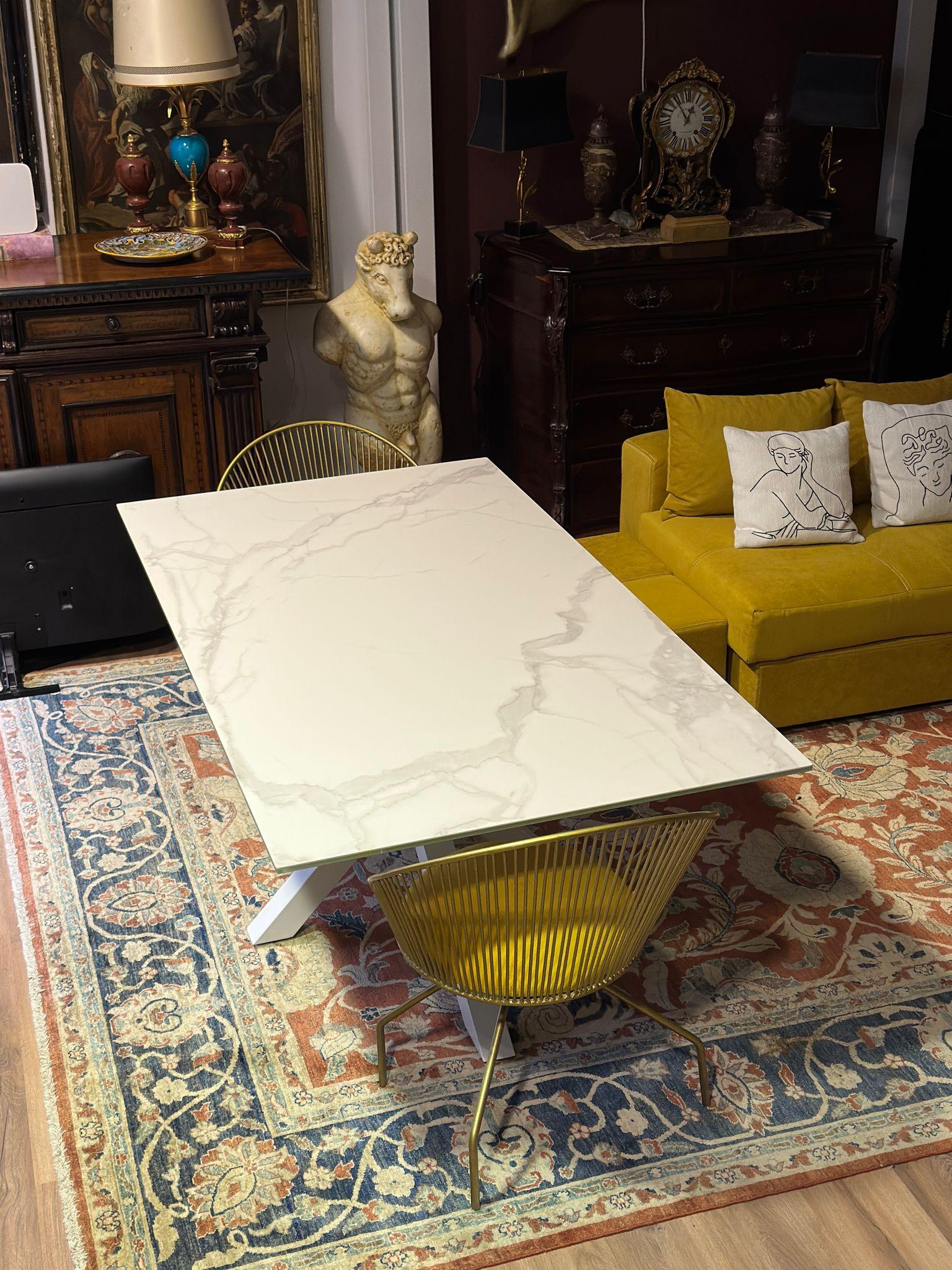 Modern Stunning NEW  Rectangular White Porcelain Table 180cm x 100cm For Sale