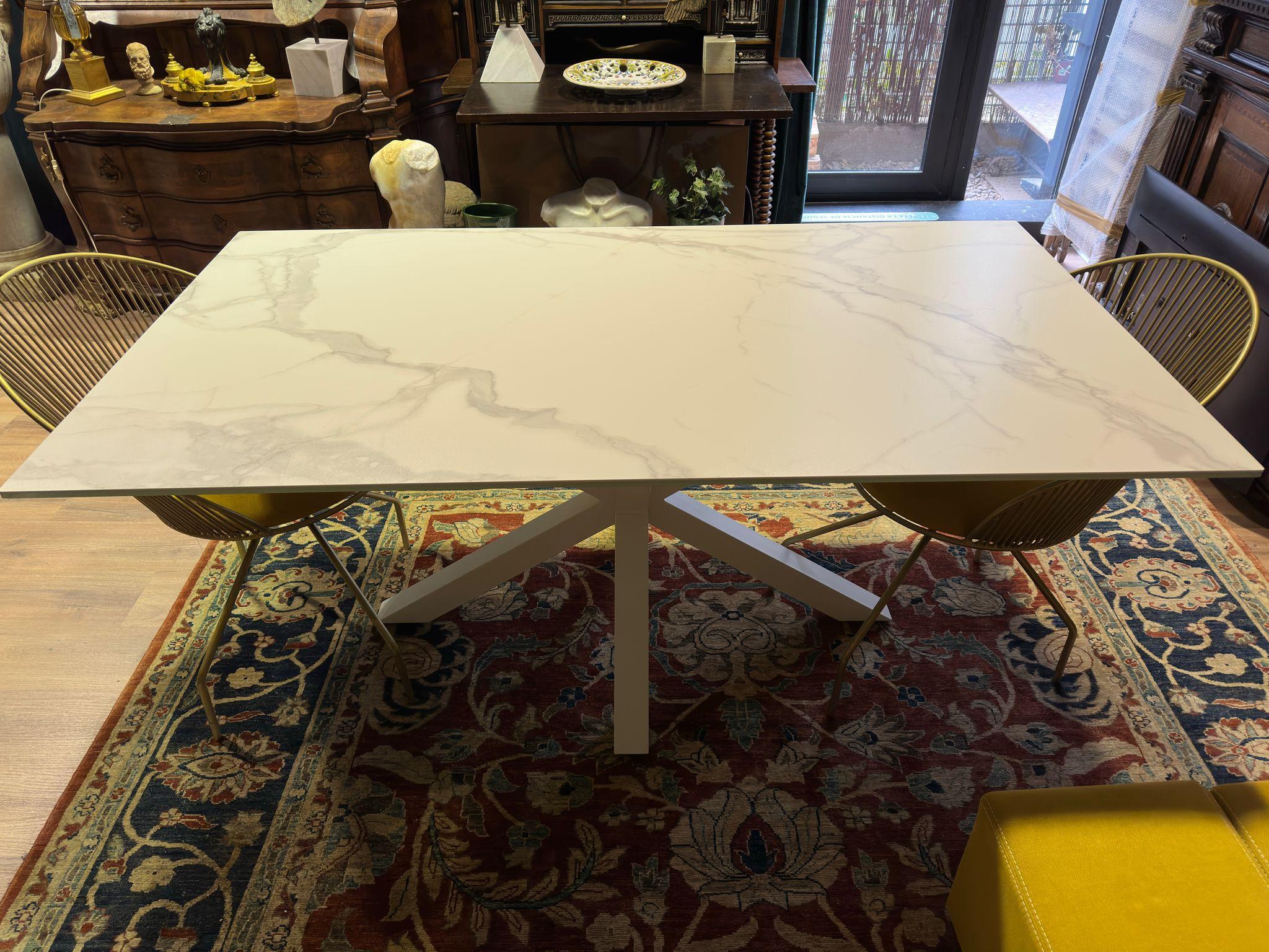 Italian Stunning NEW  Rectangular White Porcelain Table 180cm x 100cm For Sale