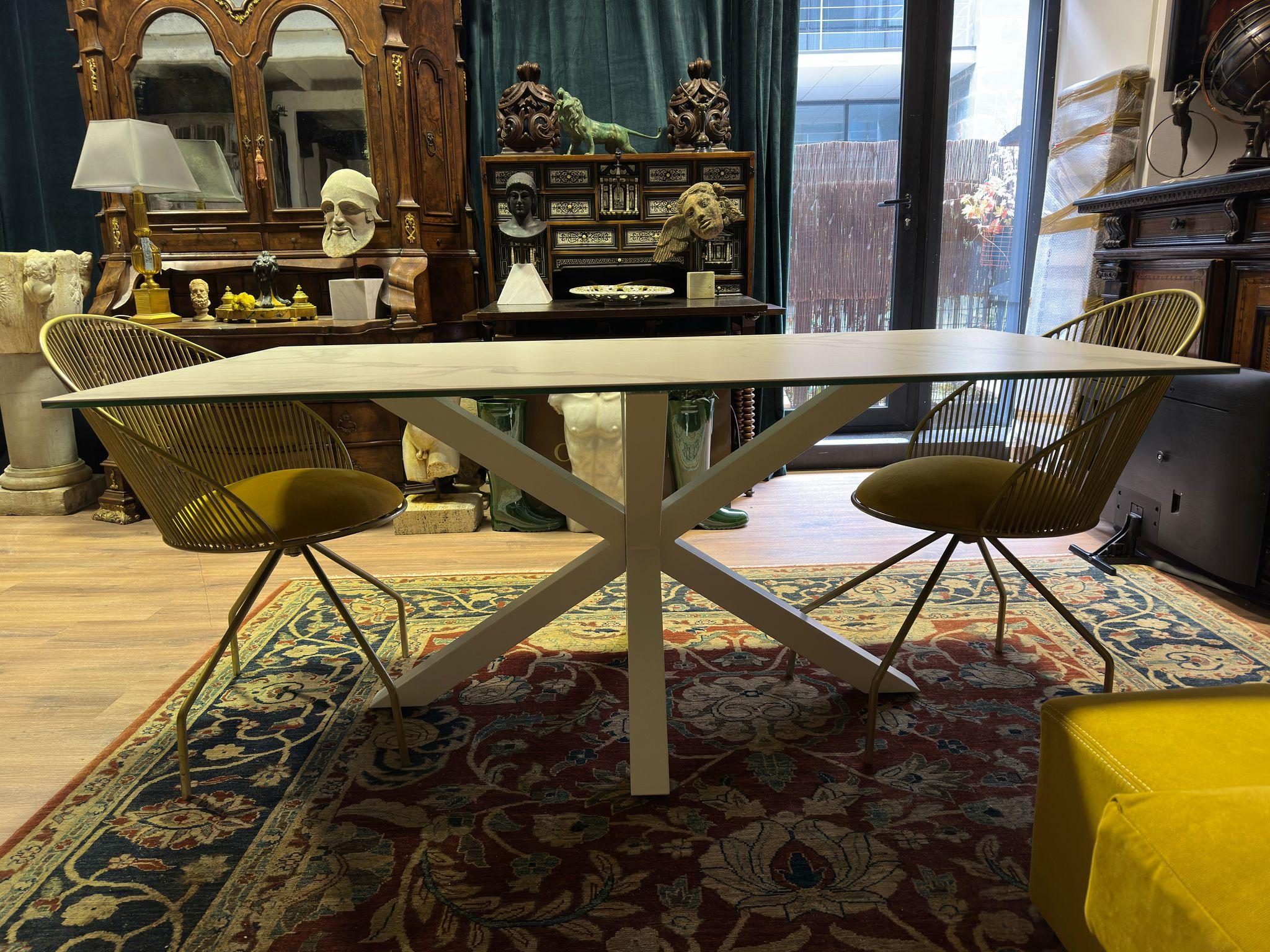 Hand-Crafted Stunning NEW  Rectangular White Porcelain Table 180cm x 100cm For Sale