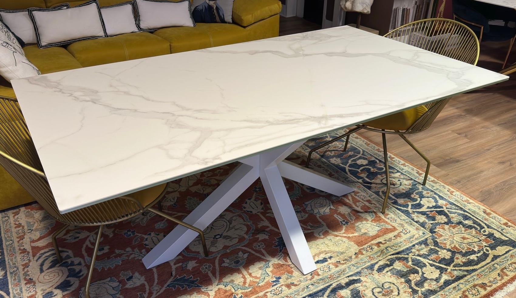 Stunning NEW  Rectangular White Porcelain Table 180cm x 100cm For Sale 1