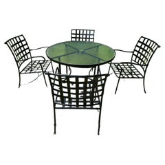 Stunning Newly Powder Coated Black Brown Jordan Patio Dining Set