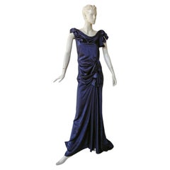Stunning Nina Ricci Runway Vintage Grecian Inspired Bias Cut Silk Dress Gown