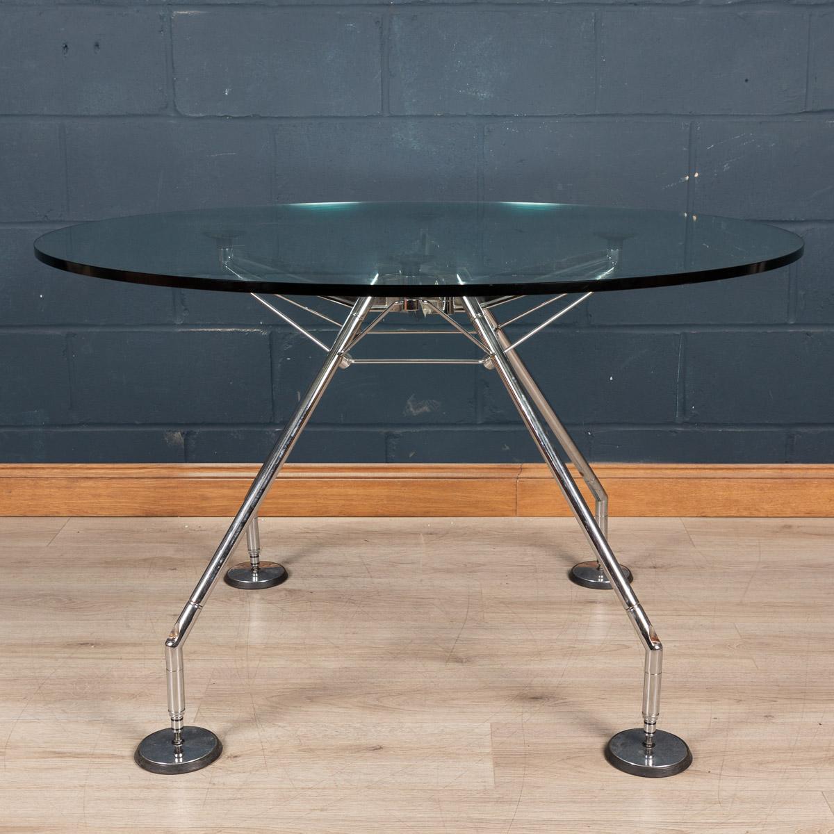 A dining table designed by British architect Sir Norman Foster. The “Nomos” dining table was designed by Foster after he started working with another designer, Marco Fantoni of the Italian furniture manufacturers Tecno.

Condition
In great