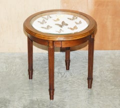 Stunning Occasional Side Table with Butterfly Entomology Display Case Must See