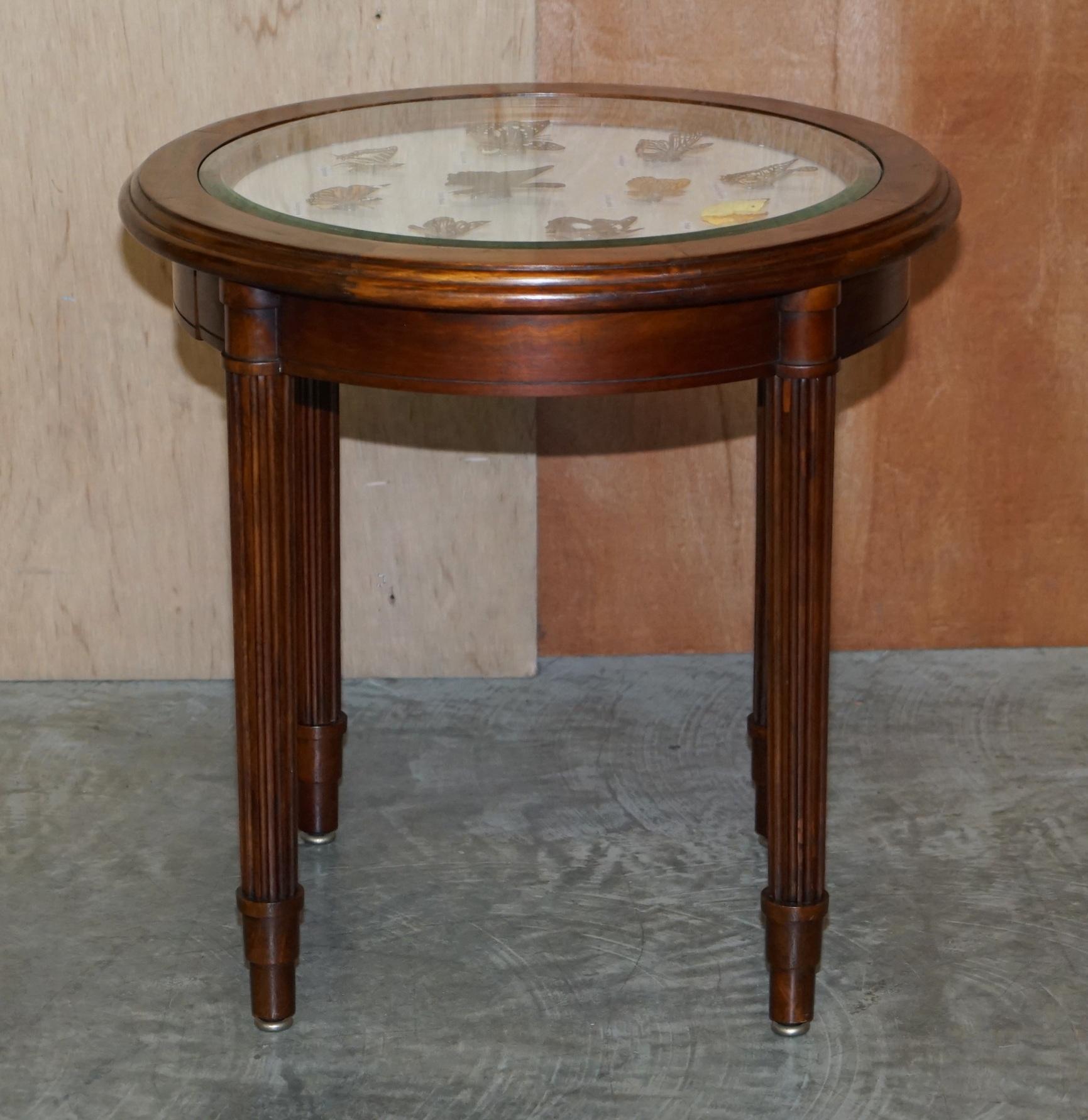 Stunning Occasional Side Table with Butterfly Entomology Display Case Must See For Sale 2