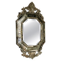 Stunning Octogonal Venetian Mirror, Italy, 1950