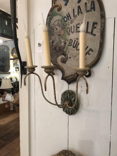 Stunning Old World Distressed Iron Sconces by Niermann Weeks