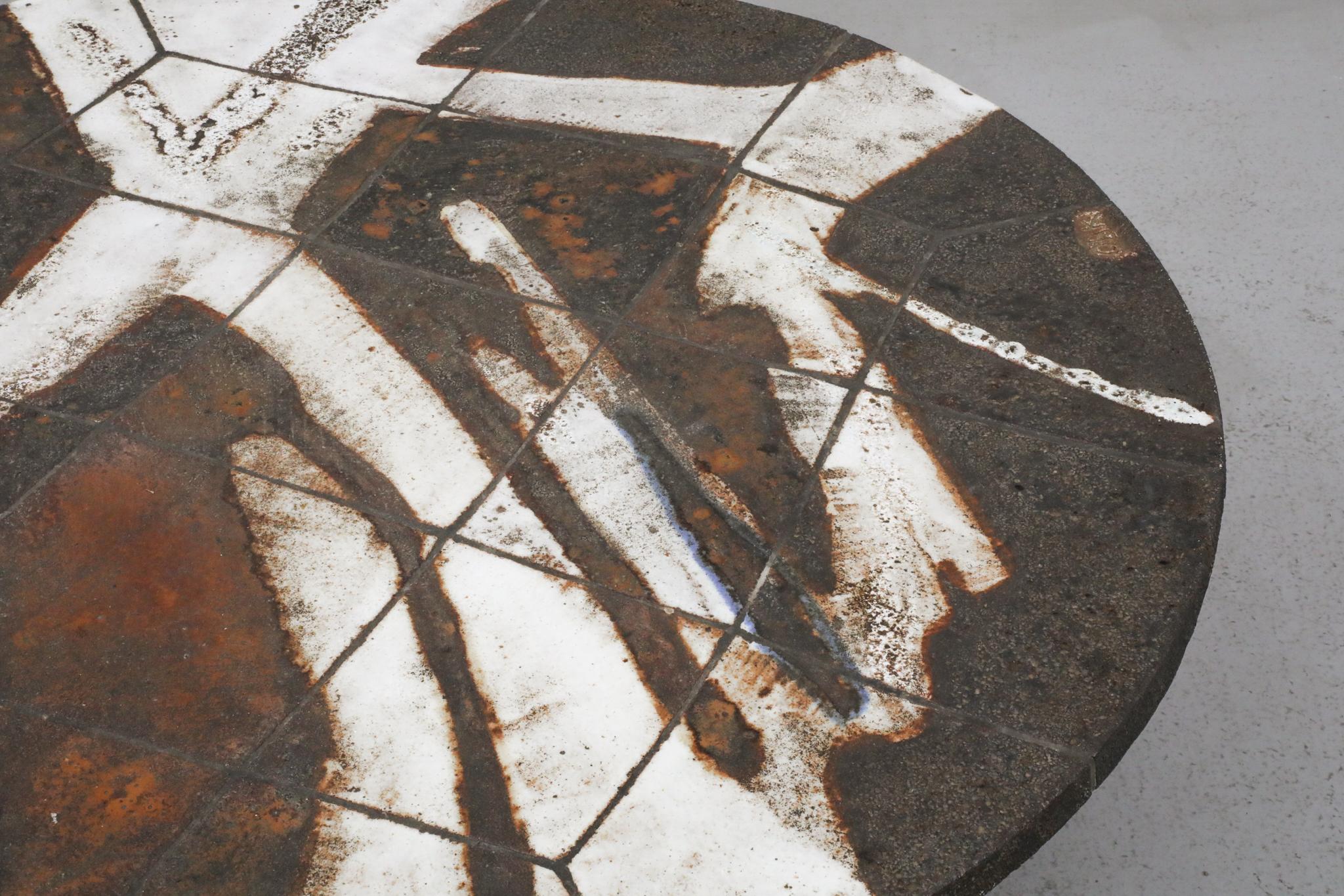 Stupendo tavolino rotondo in ceramica e palissandro di Ole Bjørn Krüger in vendita 3