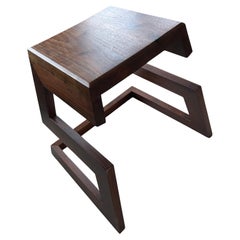 Stunning One of a Kind Artisan Made Black Walnut Organic Modern Bench Stool
