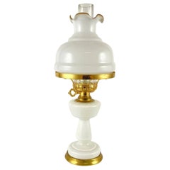 Stunning Opaline Glass Gilded Table Lamp, 1970s