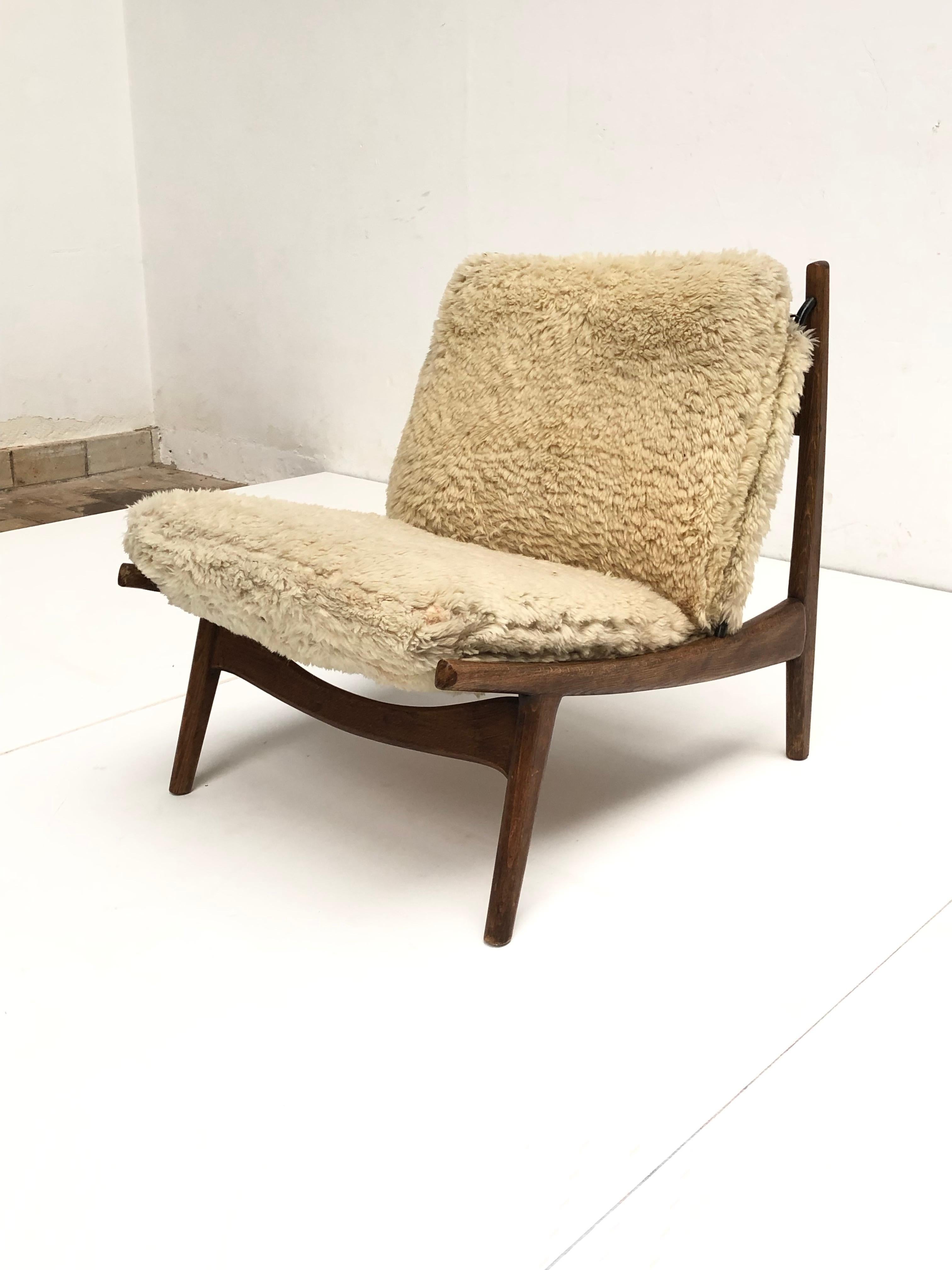Stunning Organic Form '790' Lounge Chair by J.A Motte for Steiner, France, 1960 3