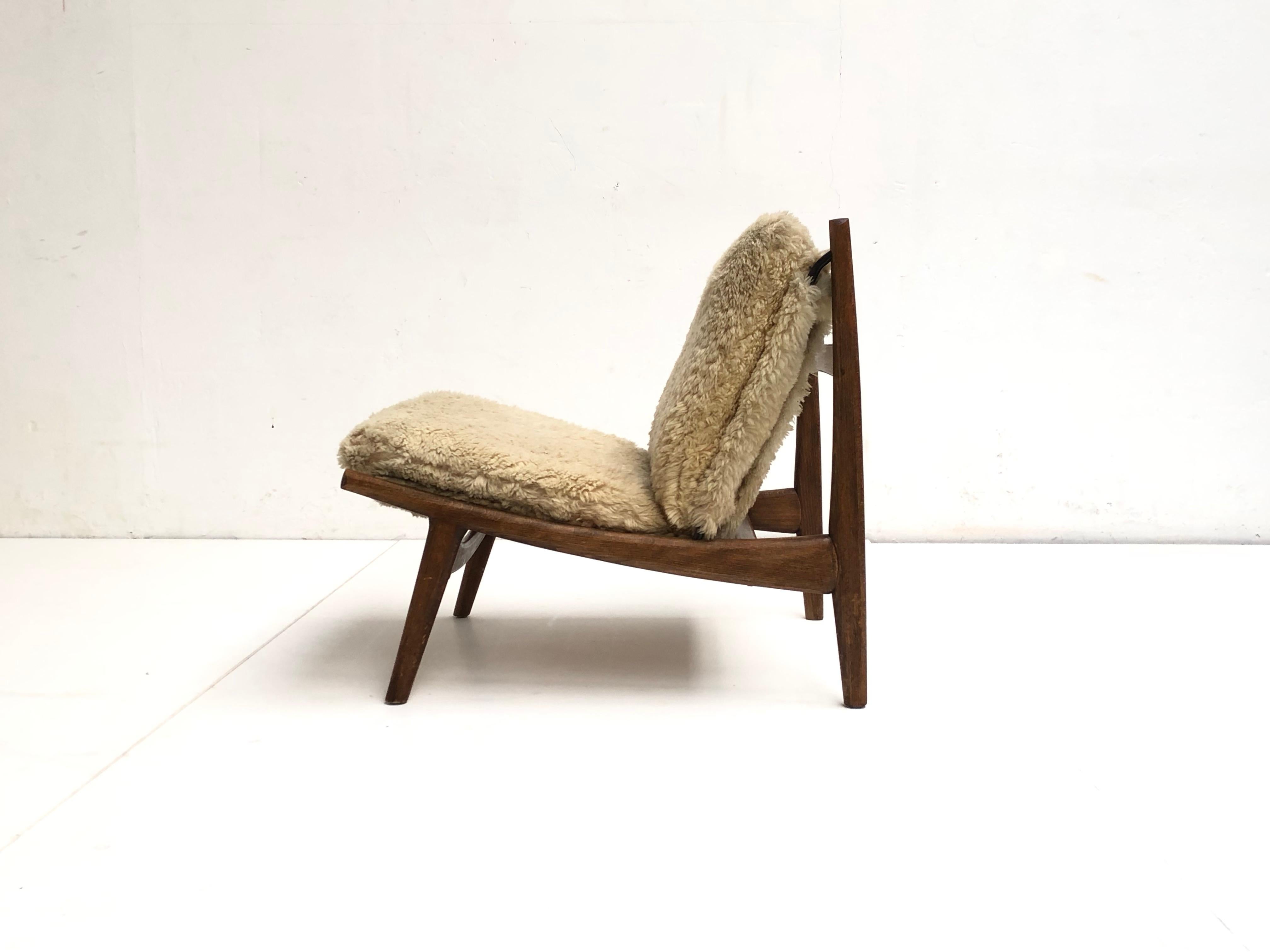 Organique Superbe chaise longue '790' de forme organique par J.A Motte pour Steiner:: France:: 1960