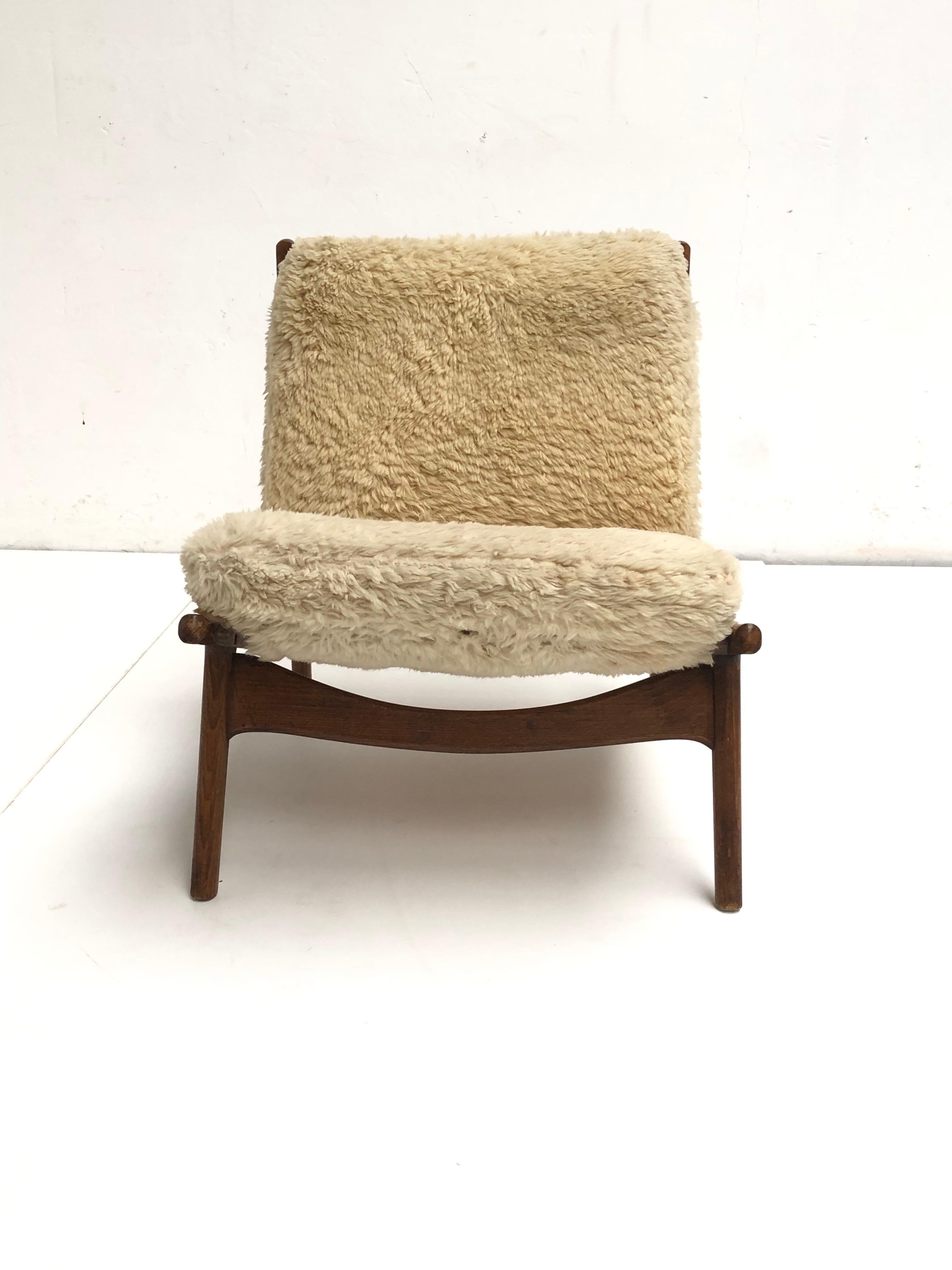 Superbe chaise longue '790' de forme organique par J.A Motte pour Steiner:: France:: 1960 Bon état à bergen op zoom, NL