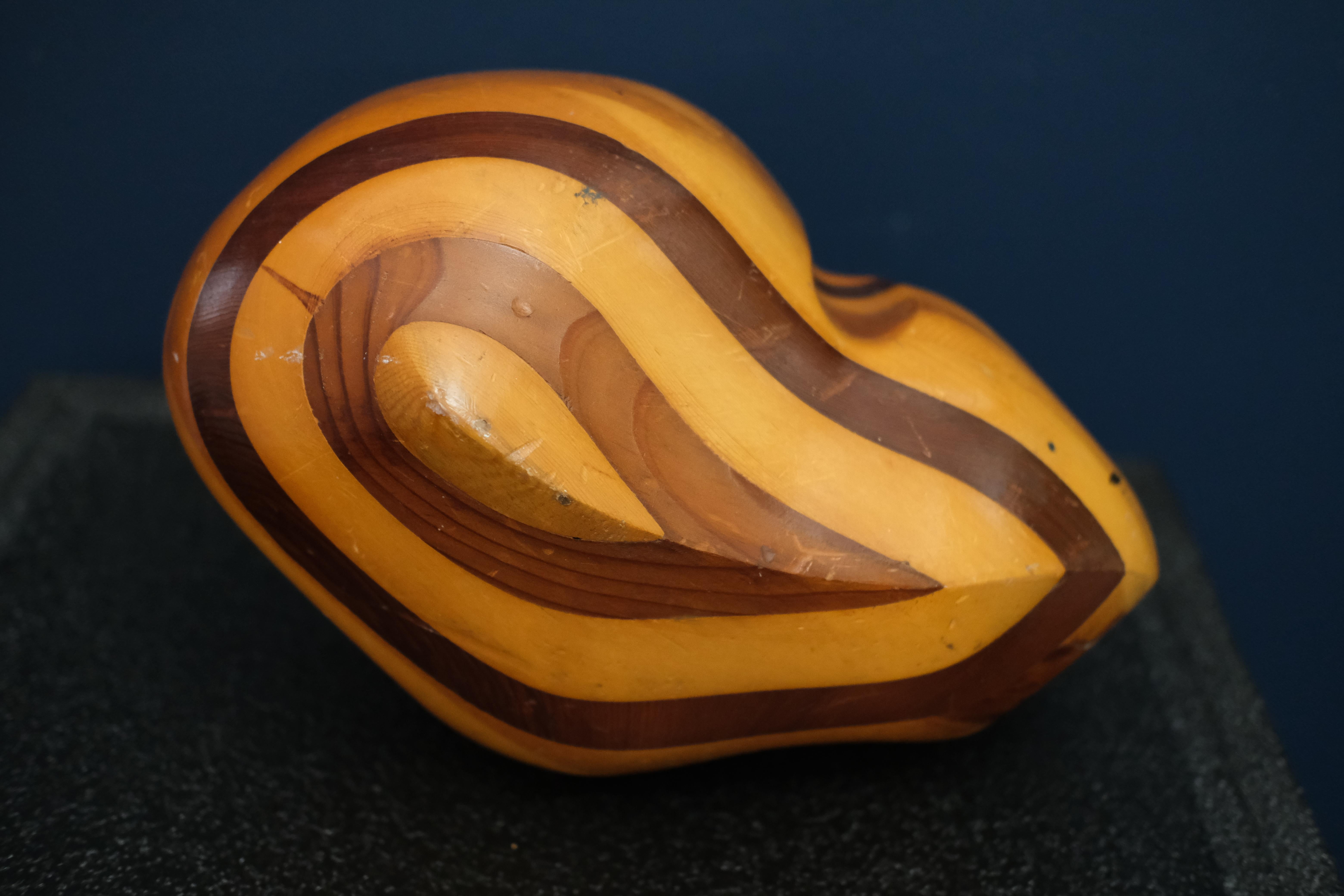 Stunning carved wood organic abstract sculpture.
by T. Clasen.
California, 1970's.
 