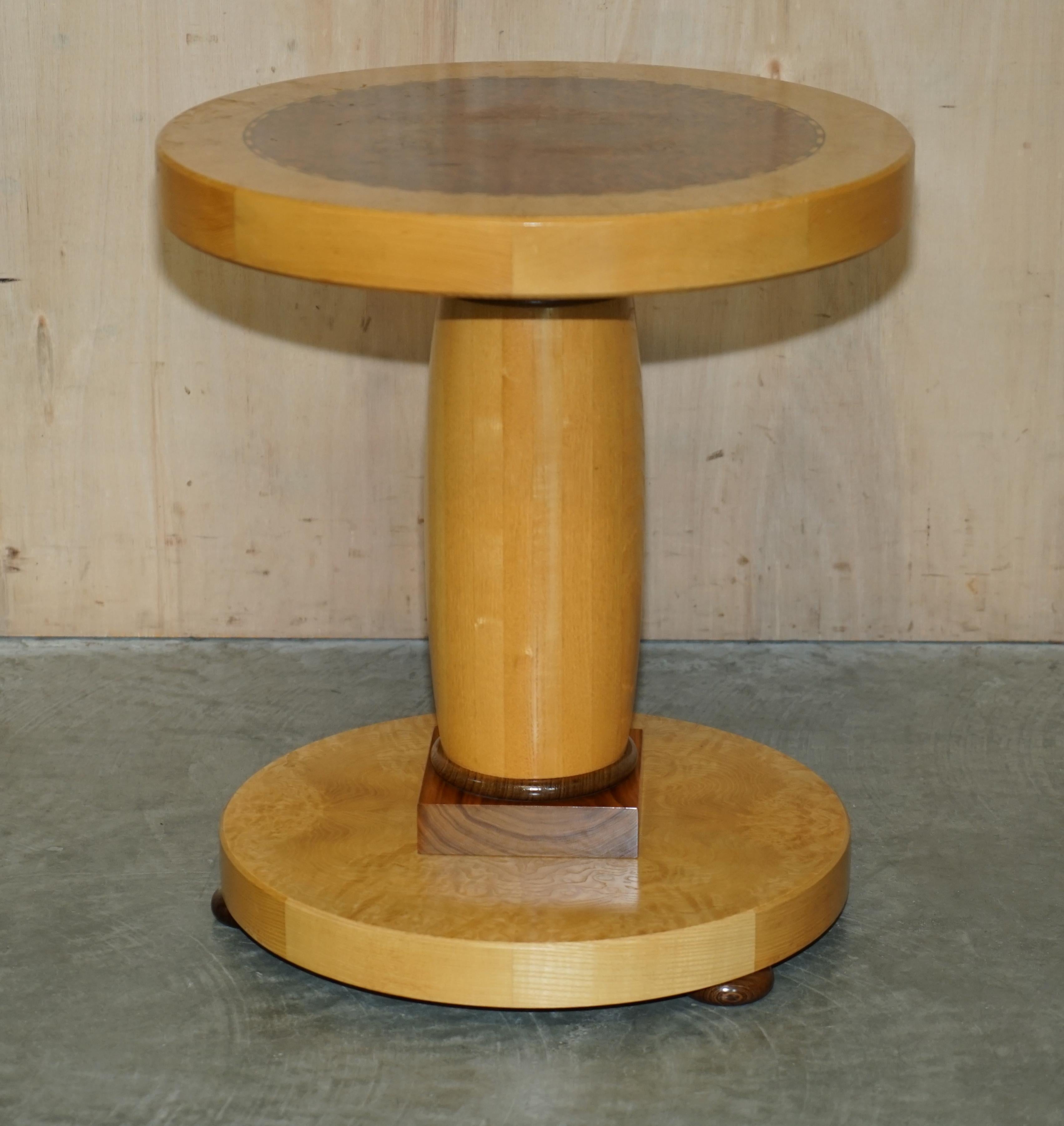Royal House Antiques is delighted to offer for sale this sublime designer Andrew Varah Burr Walnut, Satinwood & Oak oversized side table which is part of a suite.

I have in total a huge dining table, an oversized coffee table, a console table, a