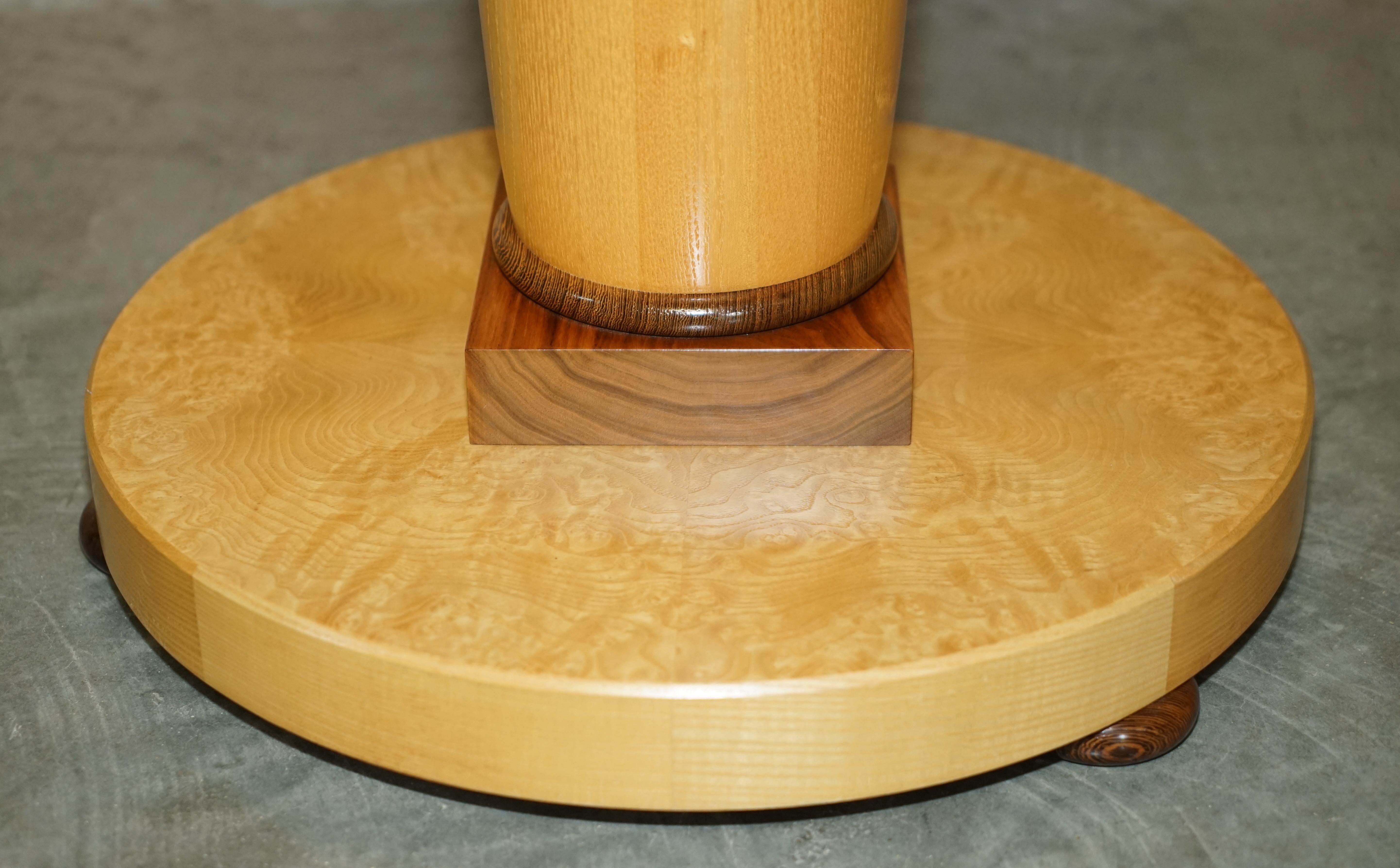 20th Century Stunning Original Andrew Varah Burr Walnut Satinwood & Oak Large Side End Table