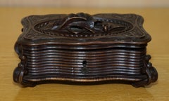 Stunning Original Antique Hand Carved Black Forest Wood Music Box Needs Service