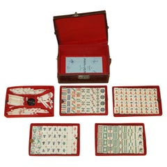 Stunning Original Chinese circa 1900-1920 Mahjong Set Including Counters