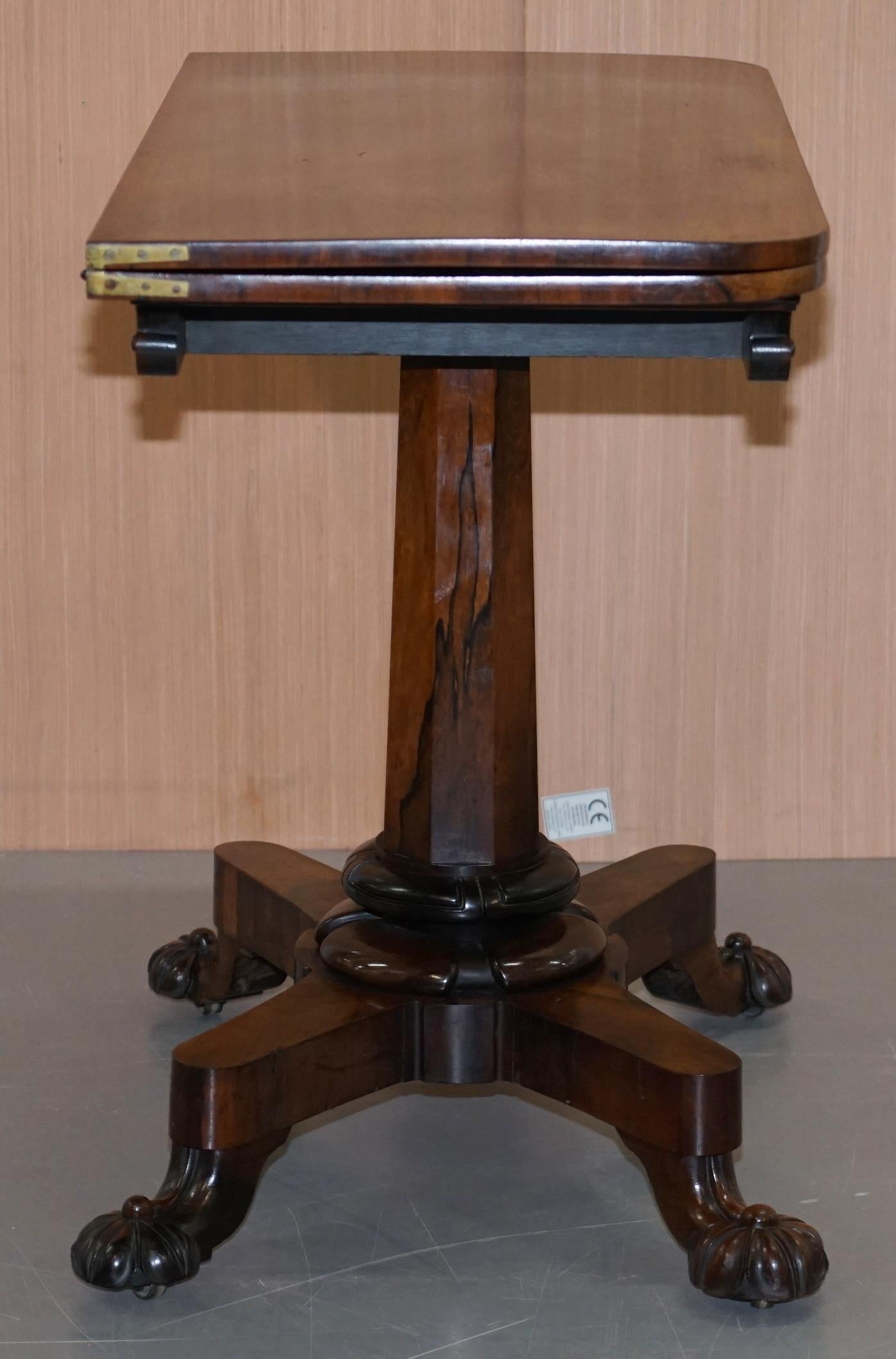 Superbe table à cartes à thé en bois rouge d'origine J Kendell & Co vers 1830 Sublime en vente 3