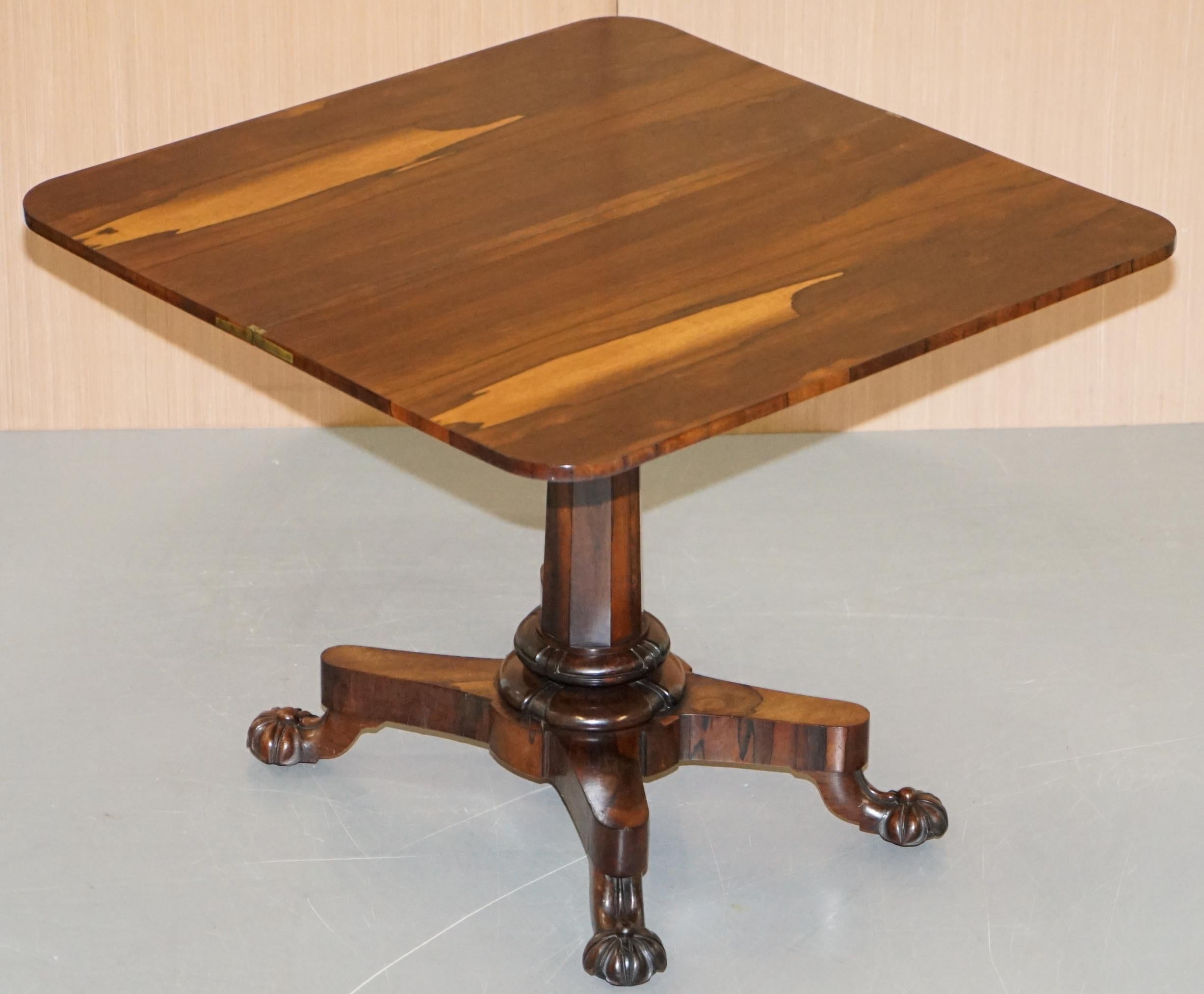 Superbe table à cartes à thé en bois rouge d'origine J Kendell & Co vers 1830 Sublime en vente 8