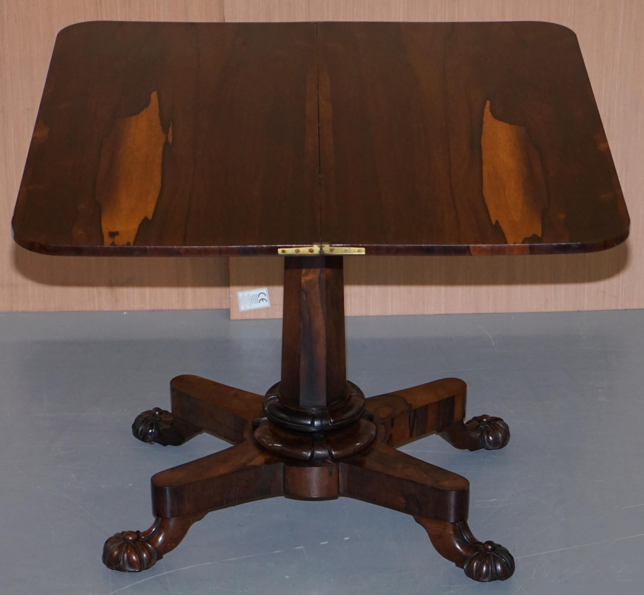 Superbe table à cartes à thé en bois rouge d'origine J Kendell & Co vers 1830 Sublime en vente 8