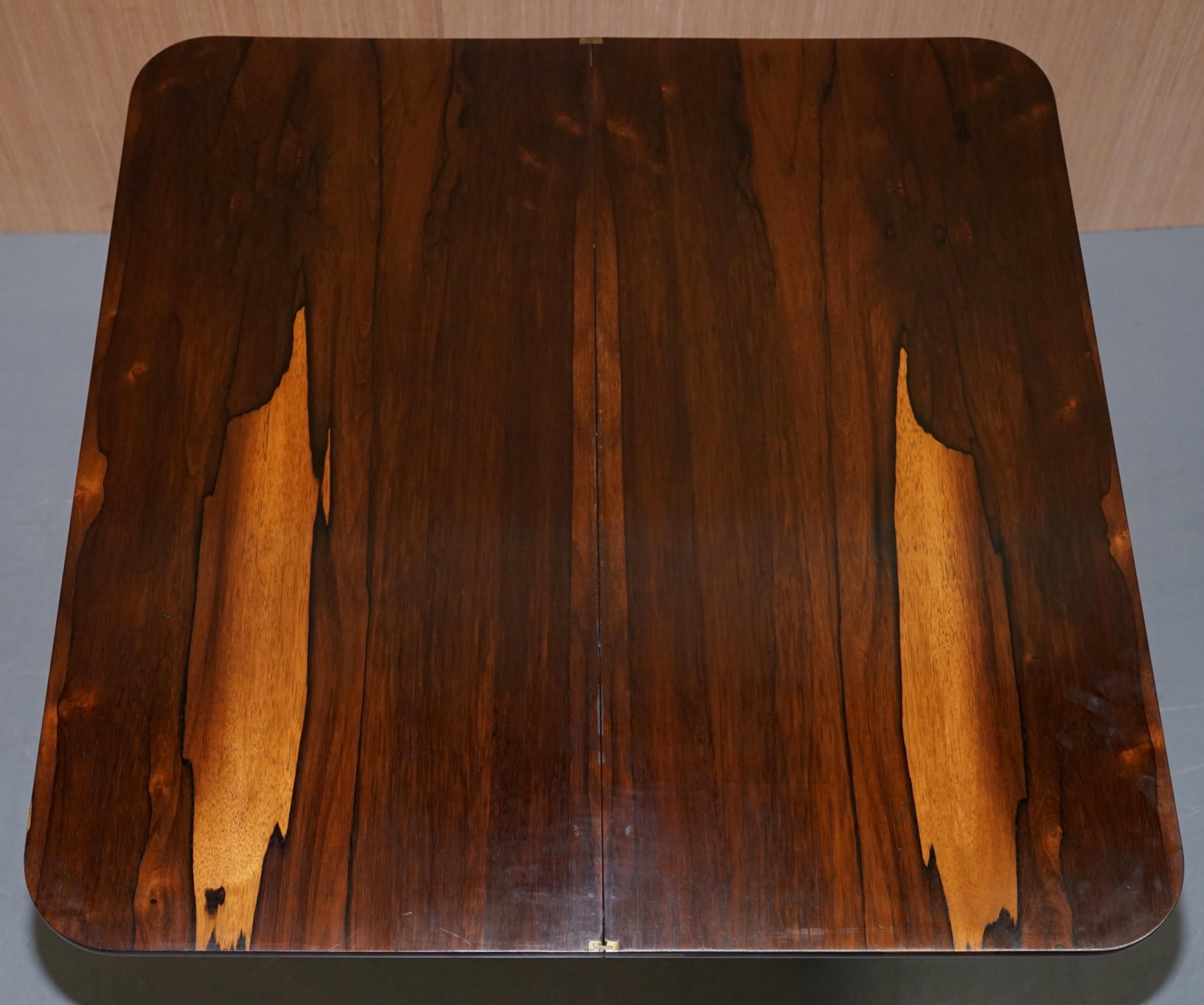 Superbe table à cartes à thé en bois rouge d'origine J Kendell & Co vers 1830 Sublime en vente 10