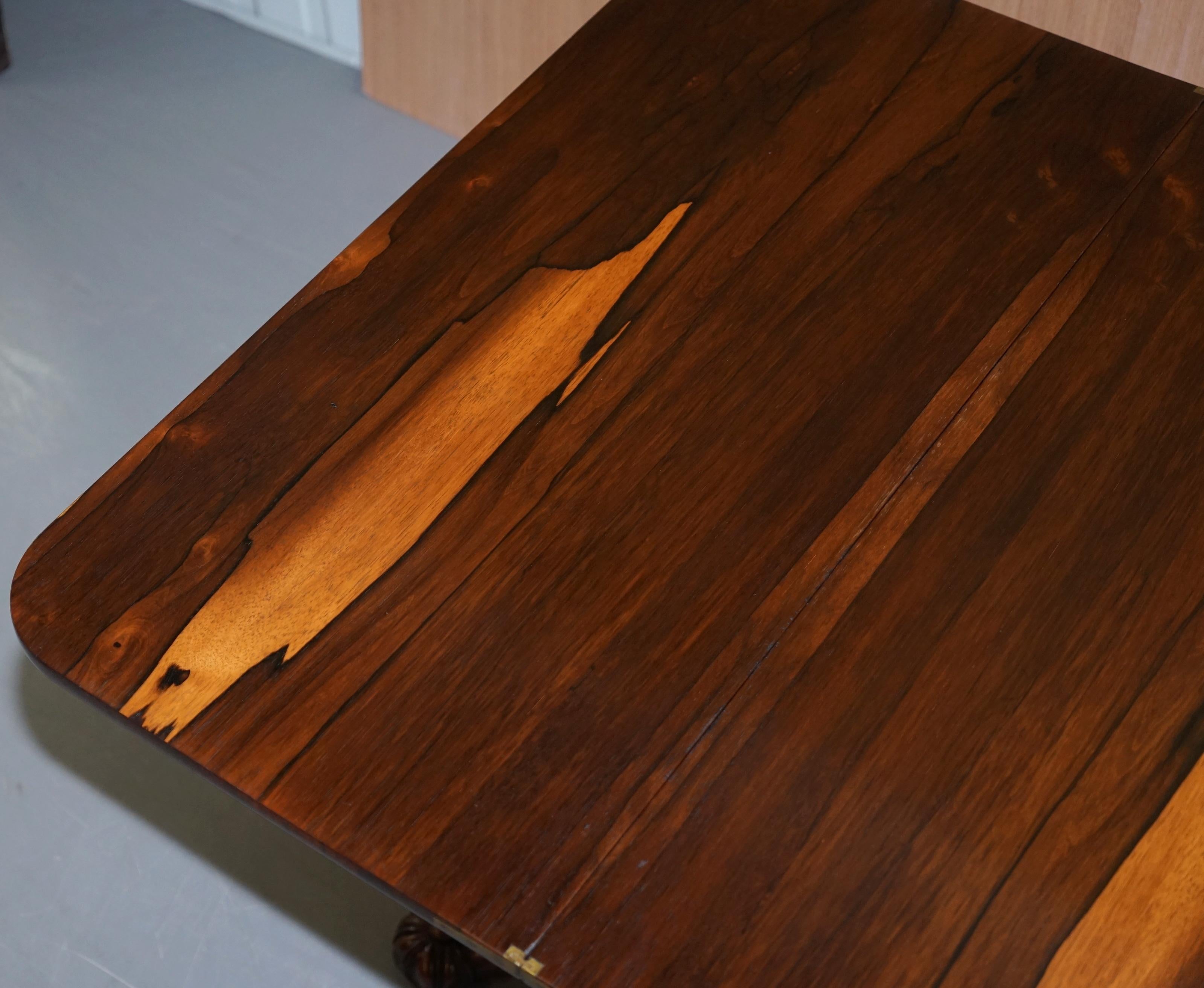 Stunning Original J Kendell & Co circa 1830 Redwood Tea Card Table Sublime For Sale 11