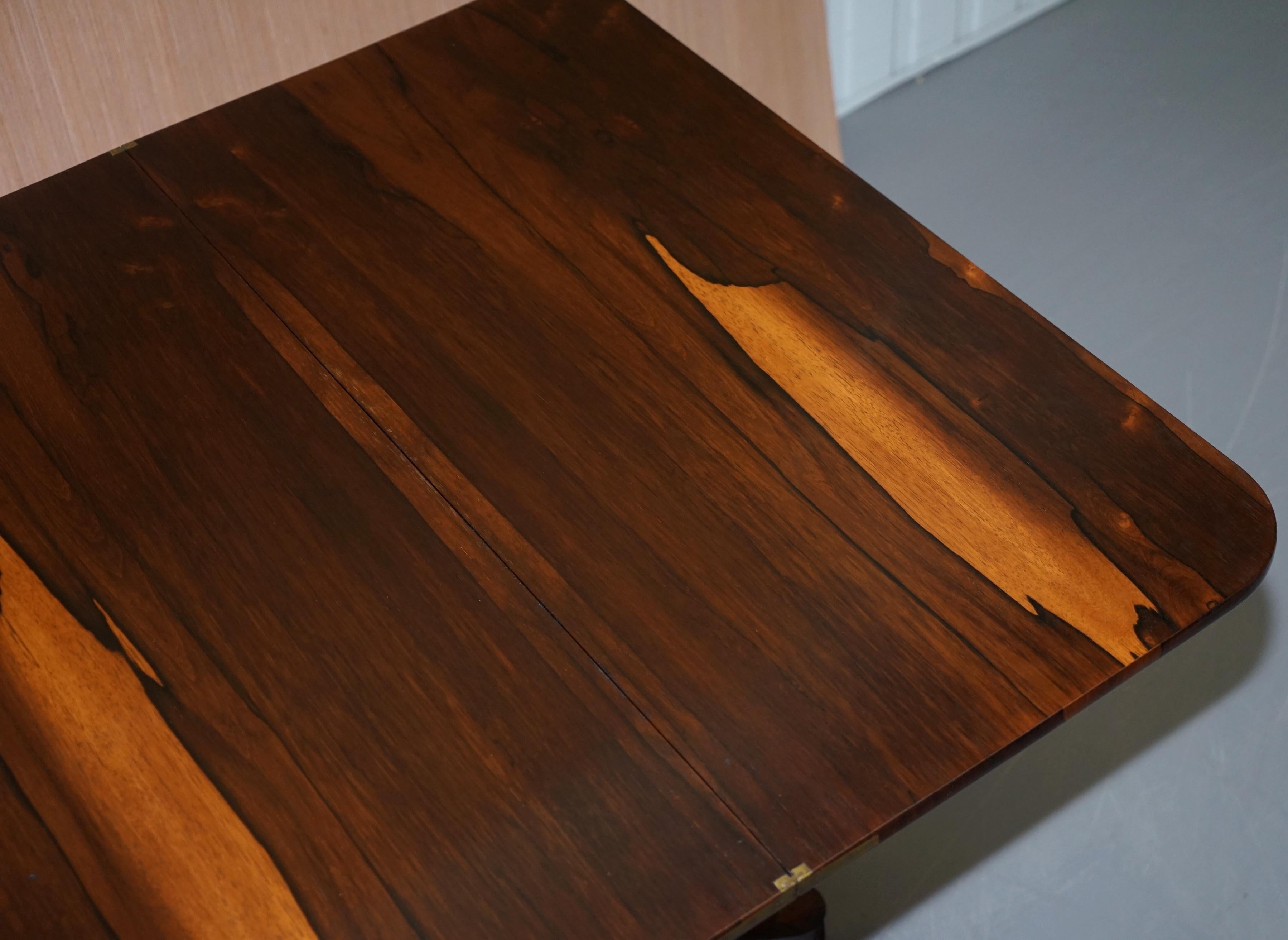 Superbe table à cartes à thé en bois rouge d'origine J Kendell & Co vers 1830 Sublime en vente 12