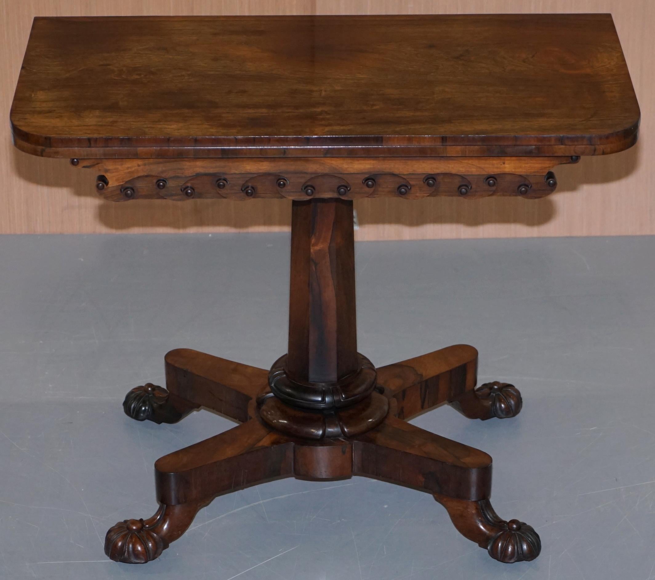 Georgien Superbe table à cartes à thé en bois rouge d'origine J Kendell & Co vers 1830 Sublime en vente