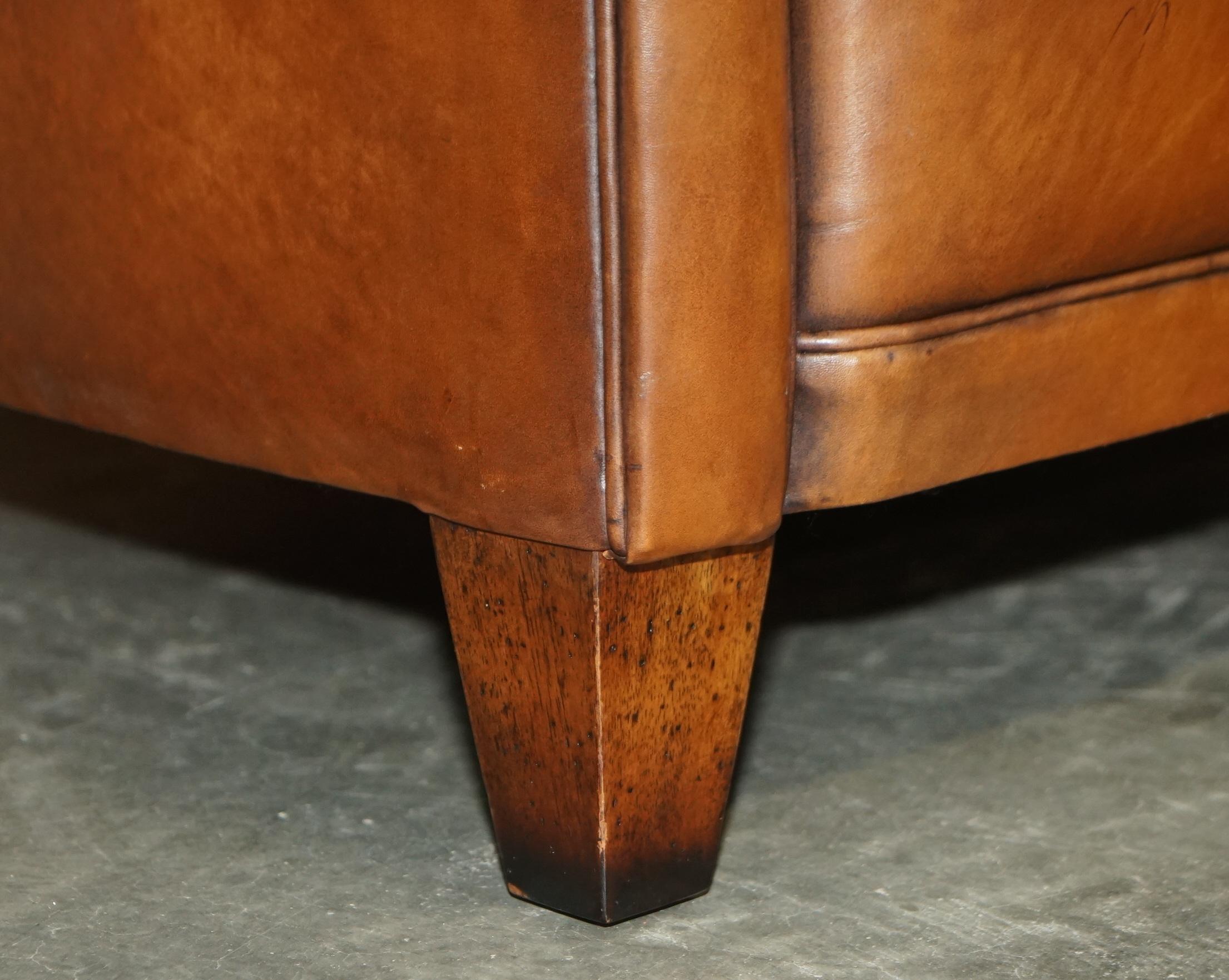 20th Century Stunning Original Labels Laura Ashley Burlington Two Seater Brown Leather Sofa