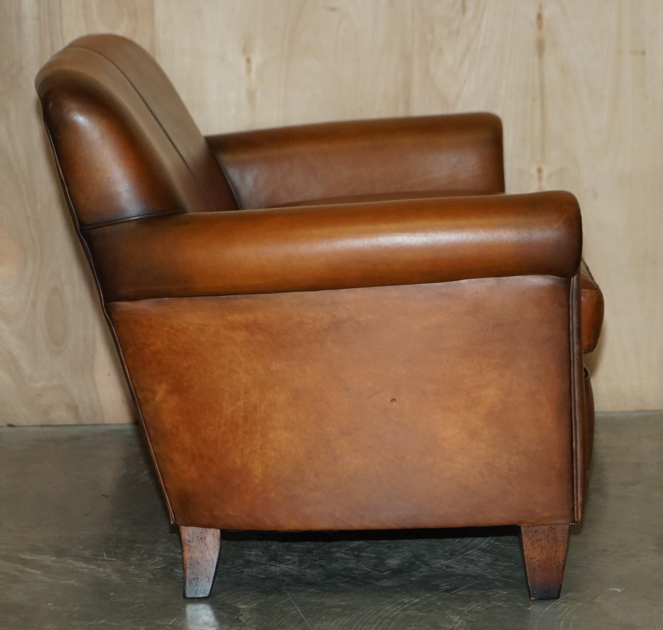 Stunning Original Labels Laura Ashley Burlington Two Seater Brown Leather Sofa 7