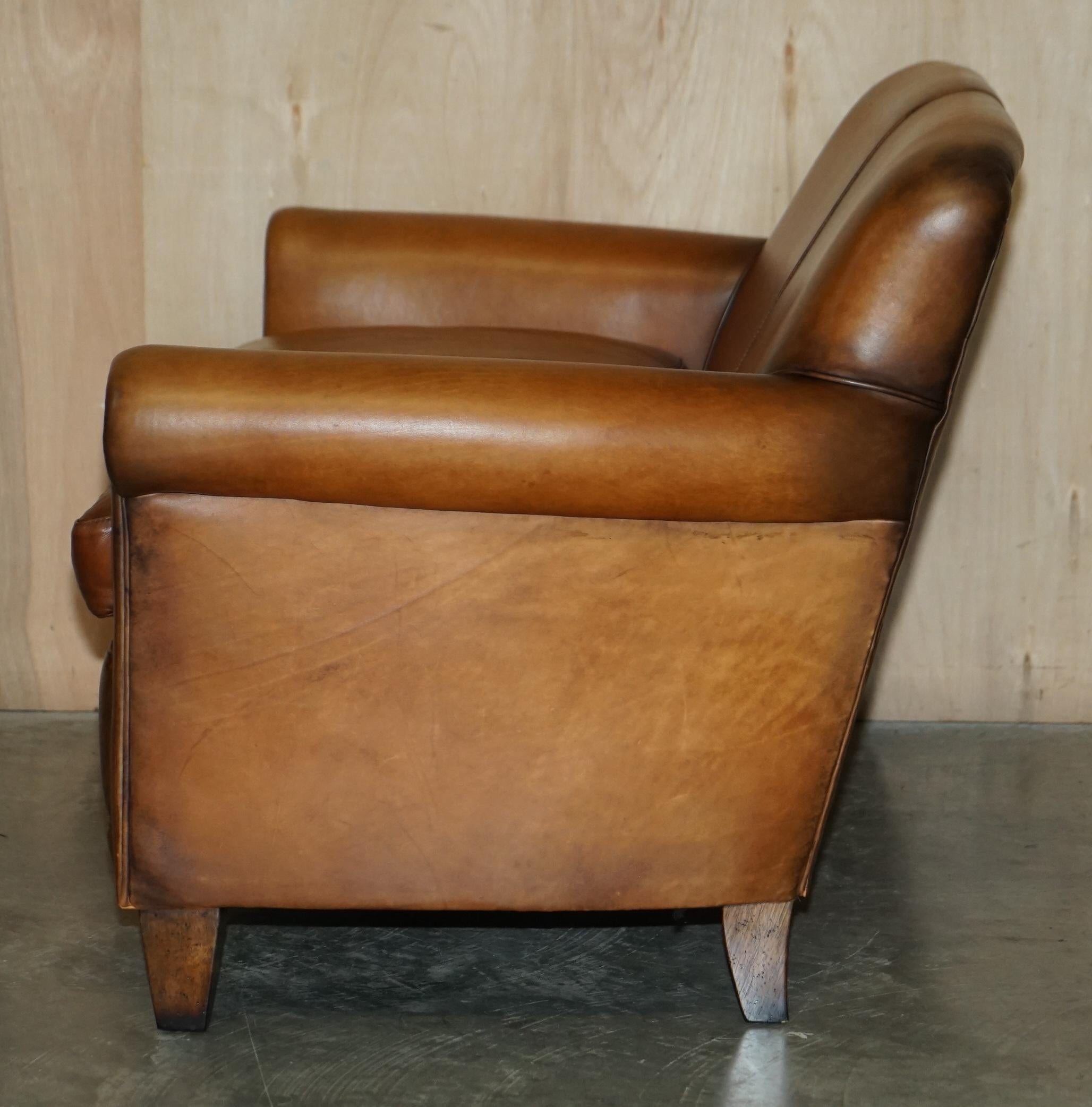 Stunning Original Labels Laura Ashley Burlington Two Seater Brown Leather Sofa 10