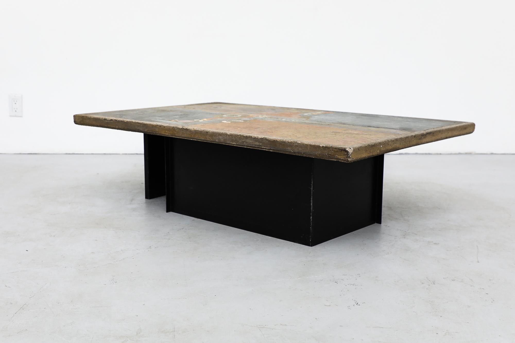 Fin du 20e siècle Superbe table basse originale en mosaïque Paul Kingma