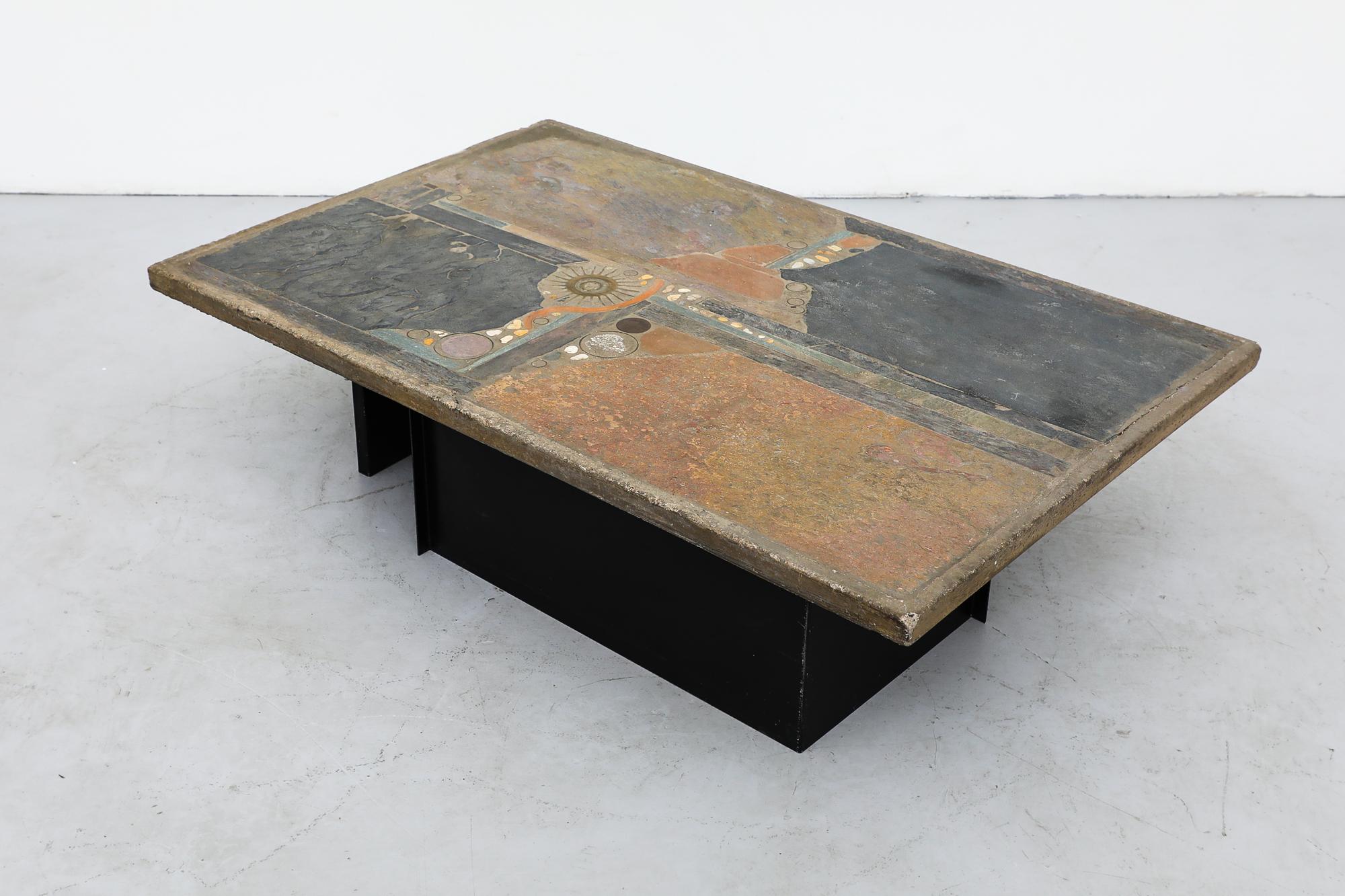 Métal Superbe table basse originale en mosaïque Paul Kingma