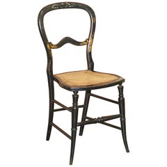 Stunning Original Regency Berger Mother of Pearl Ebonised Side Occasional Chair