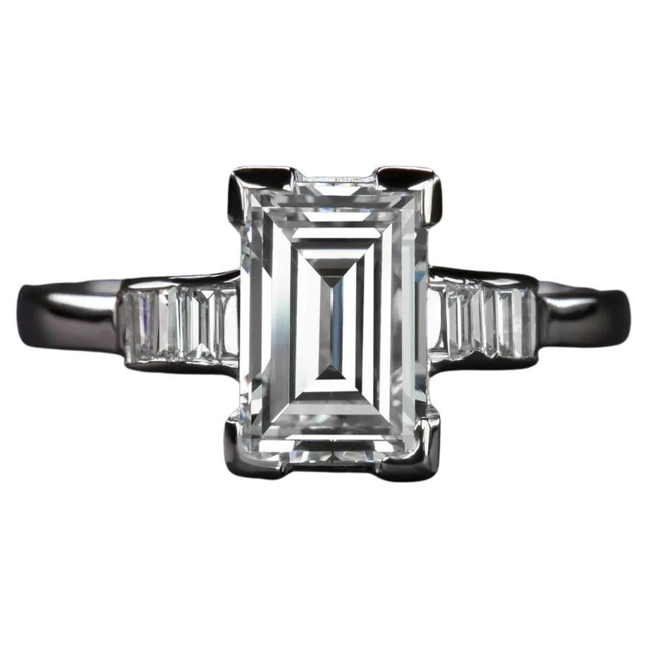 Vintage Diamond Platinum Engagement Ring, 1 Carat For Sale at 1stDibs