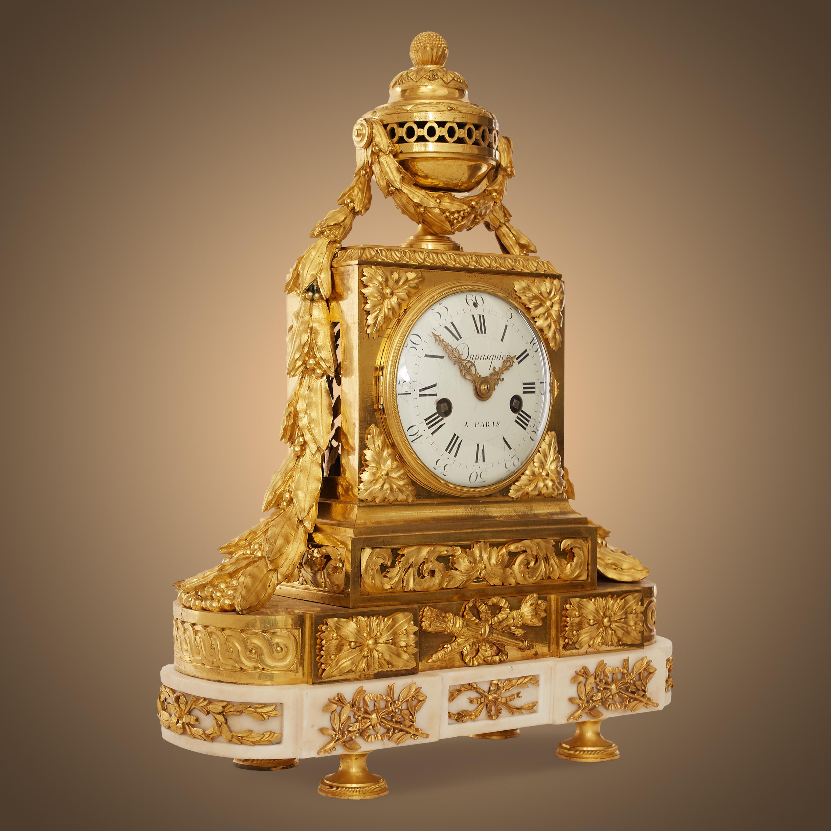 Gilt Stunning Ormolu Mantel Clock, Powerful Creativity of Dupasquier For Sale