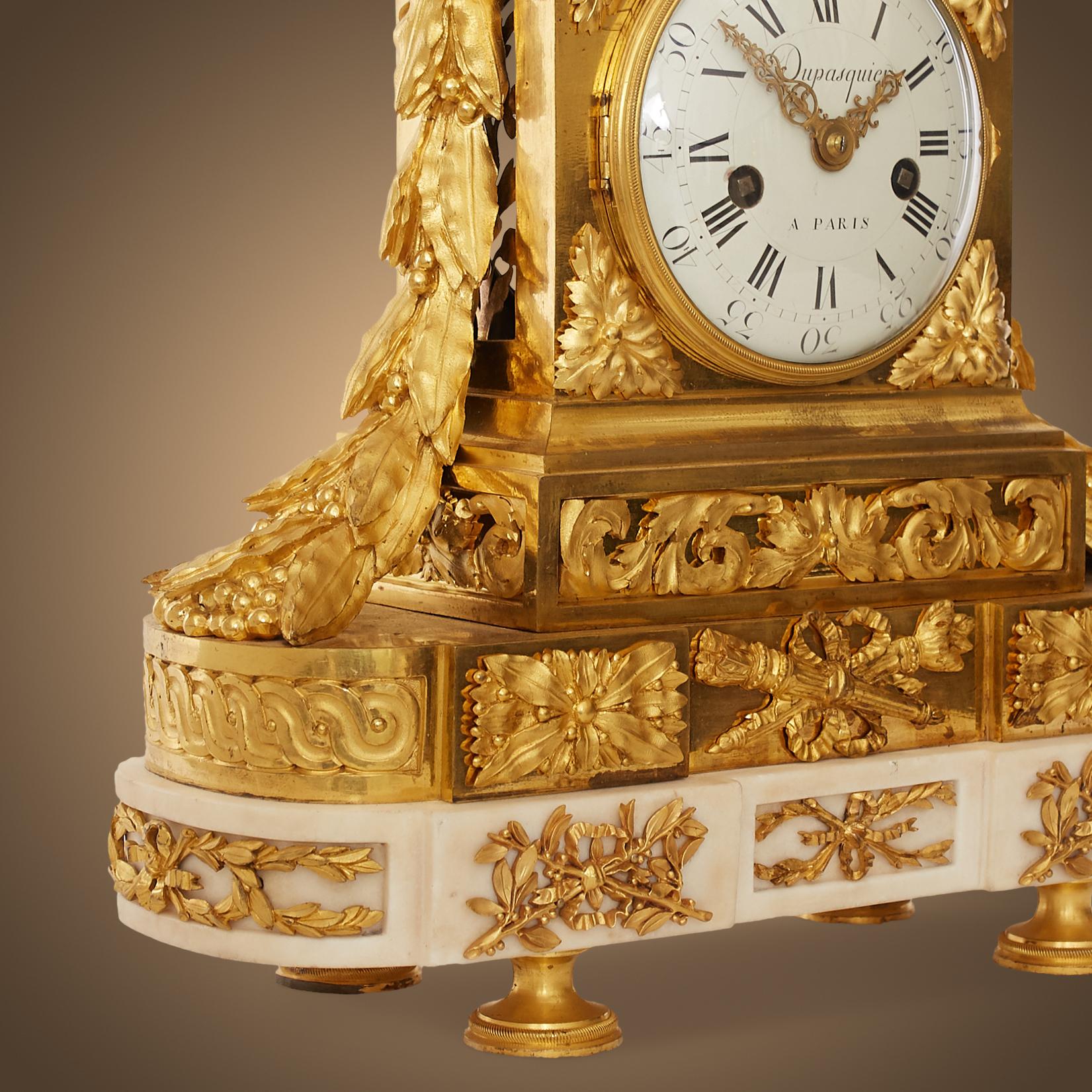 18th Century and Earlier Stunning Ormolu Mantel Clock, Powerful Creativity of Dupasquier For Sale