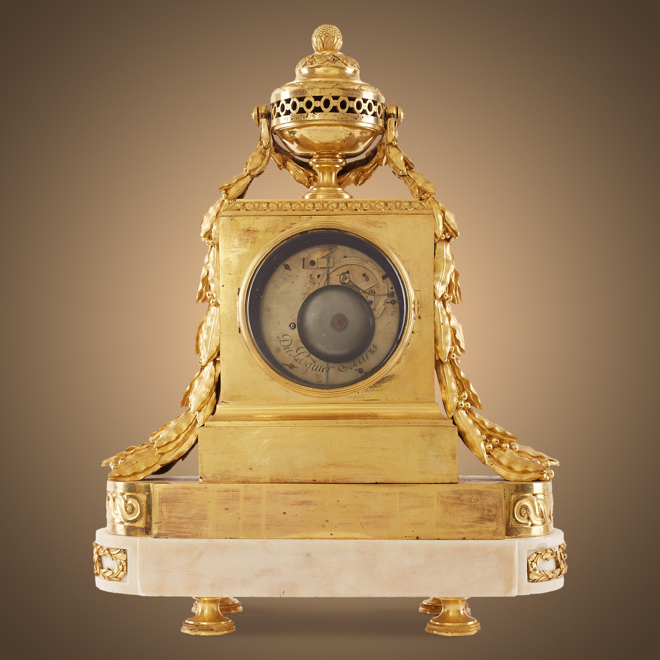 Marble Stunning Ormolu Mantel Clock, Powerful Creativity of Dupasquier For Sale