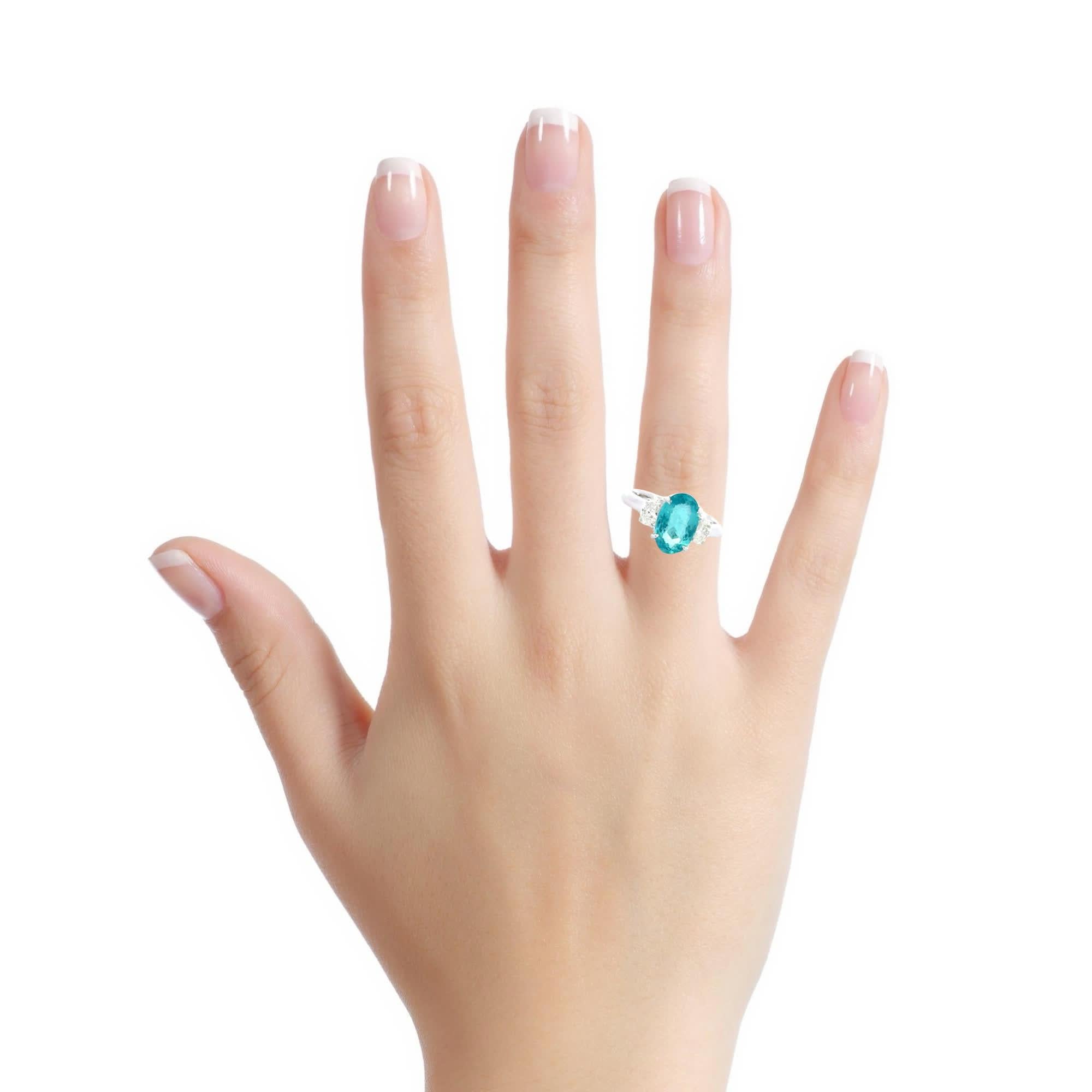 Women's Stunning Oval Paraiba Ring For Sale