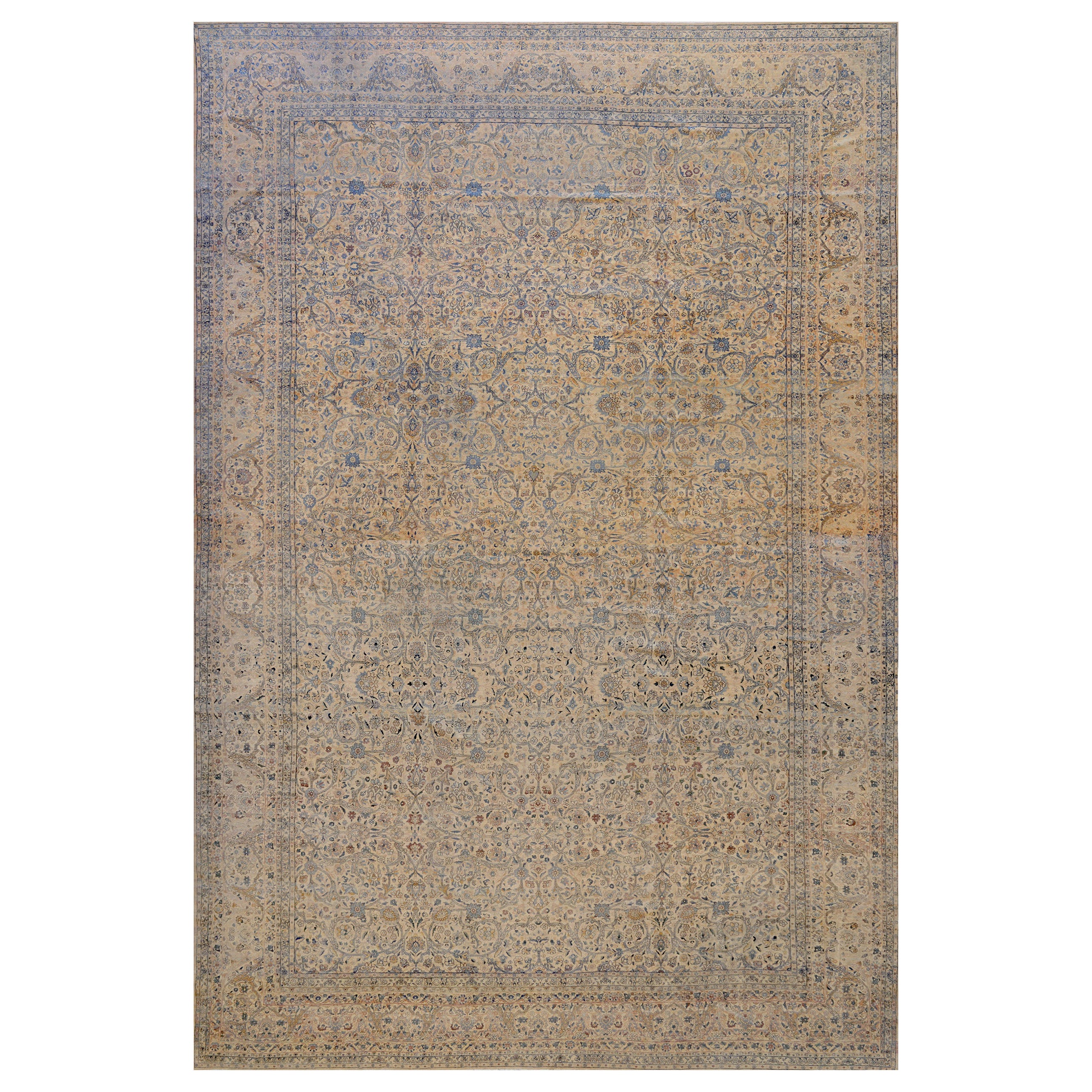 Stunning Oversized Antique Circa 1910 Wool Persian Kerman Rug 15
5"x23
3"