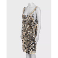 Atemberaubendes Paco Rabanne x H&M Silbernes Metallkleid - Größe XL