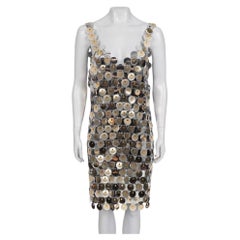 Atemberaubendes Paco Rabanne x H&M Silbernes Metallkleid - Größe XL
