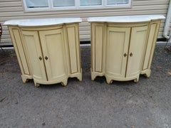 Stunning Pair Baker Hollywood Regency Demilune Console or Bar Cabinet