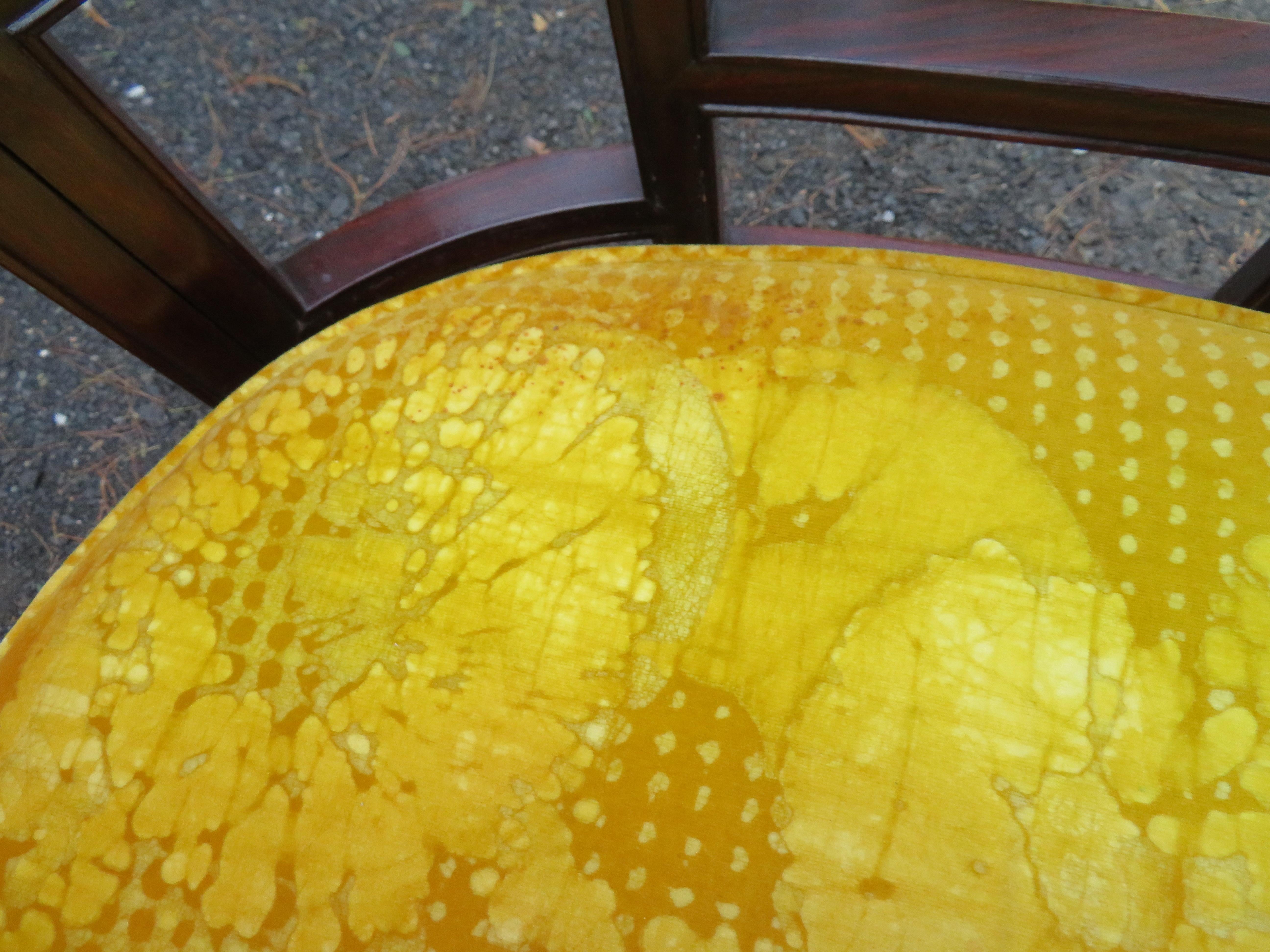Paire d'étonnantes chaises Chinoiserie à dossier tonneau en bois de rose Jack Lenor Larsen en vente 6